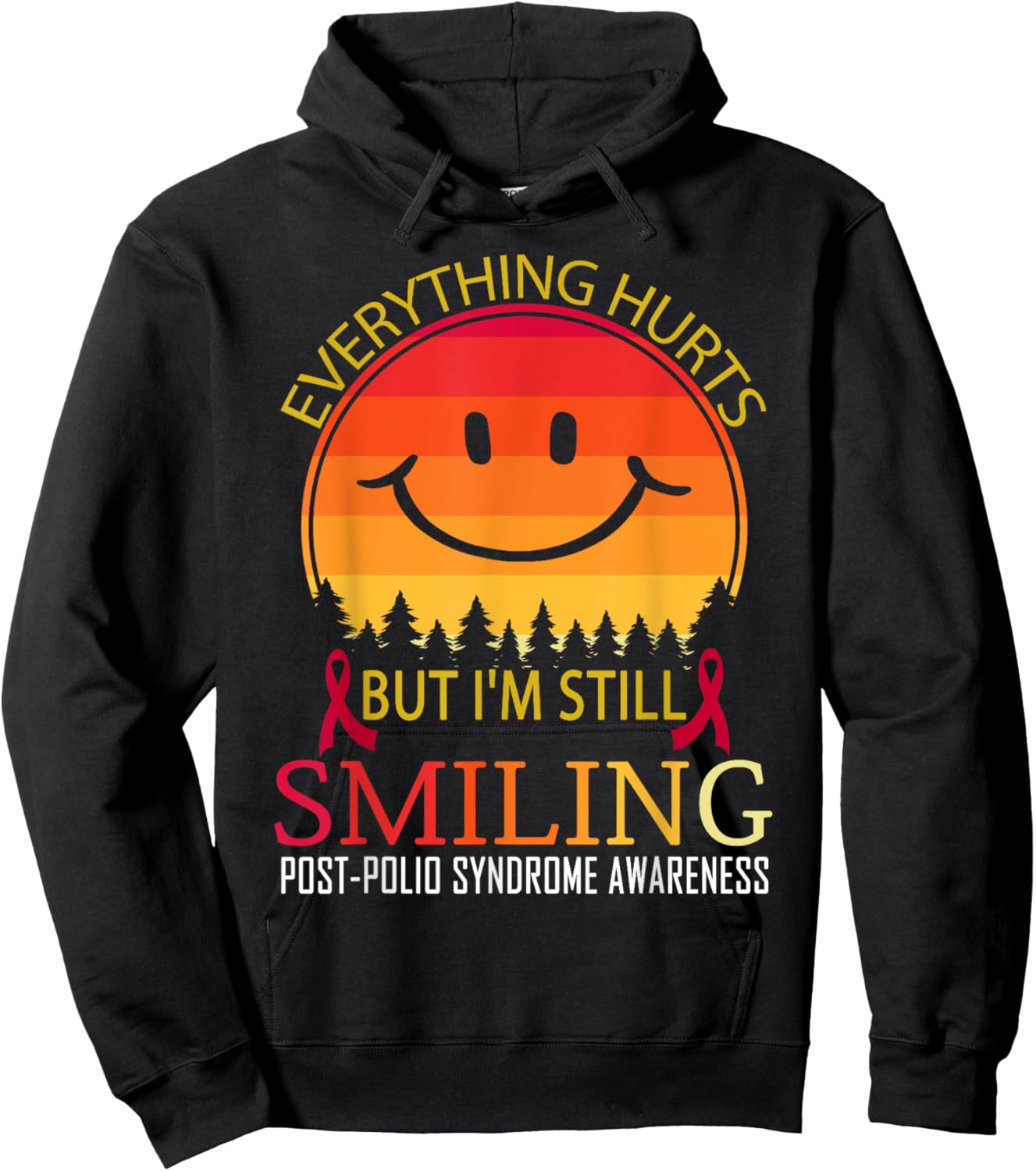I'm still smiling Post-polio syndrome Awareness Hoodie - Hoodie | Black