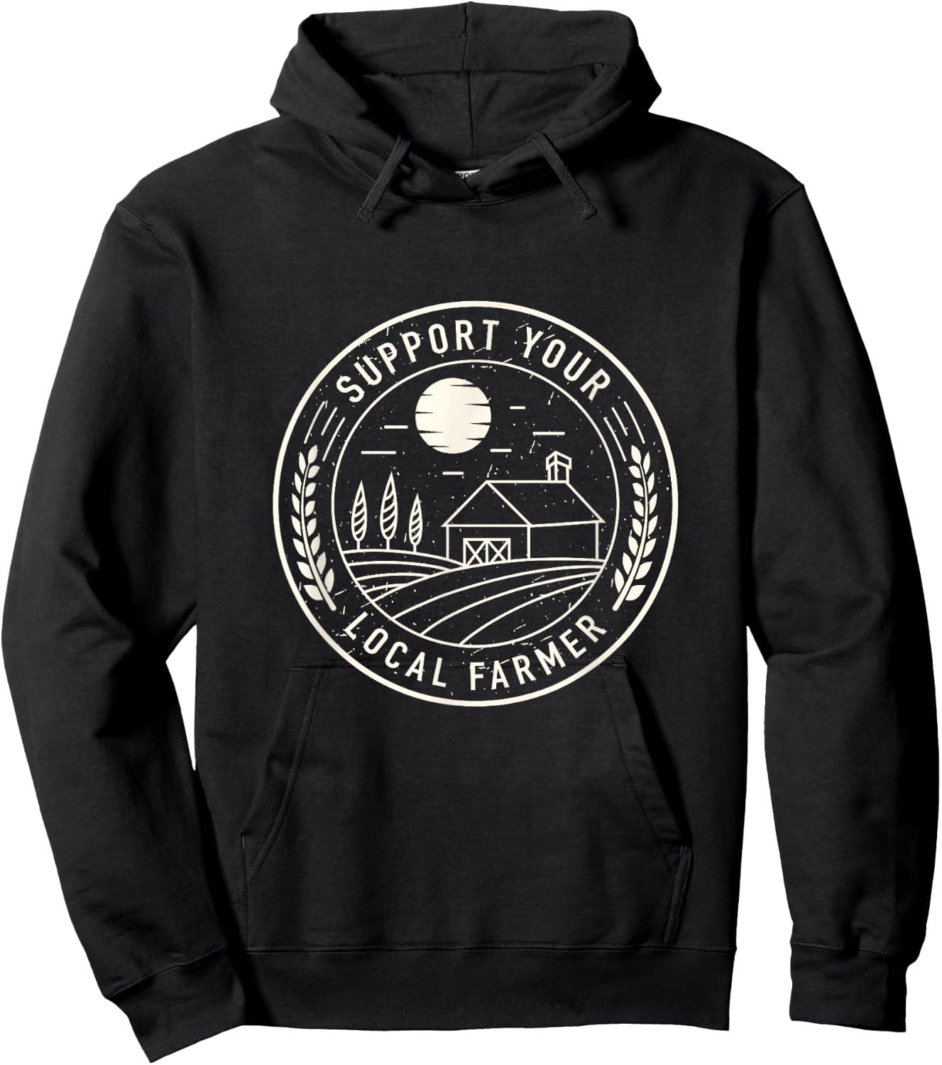 No farms no food support your local farm market Hoodie - Hoodie | Black
