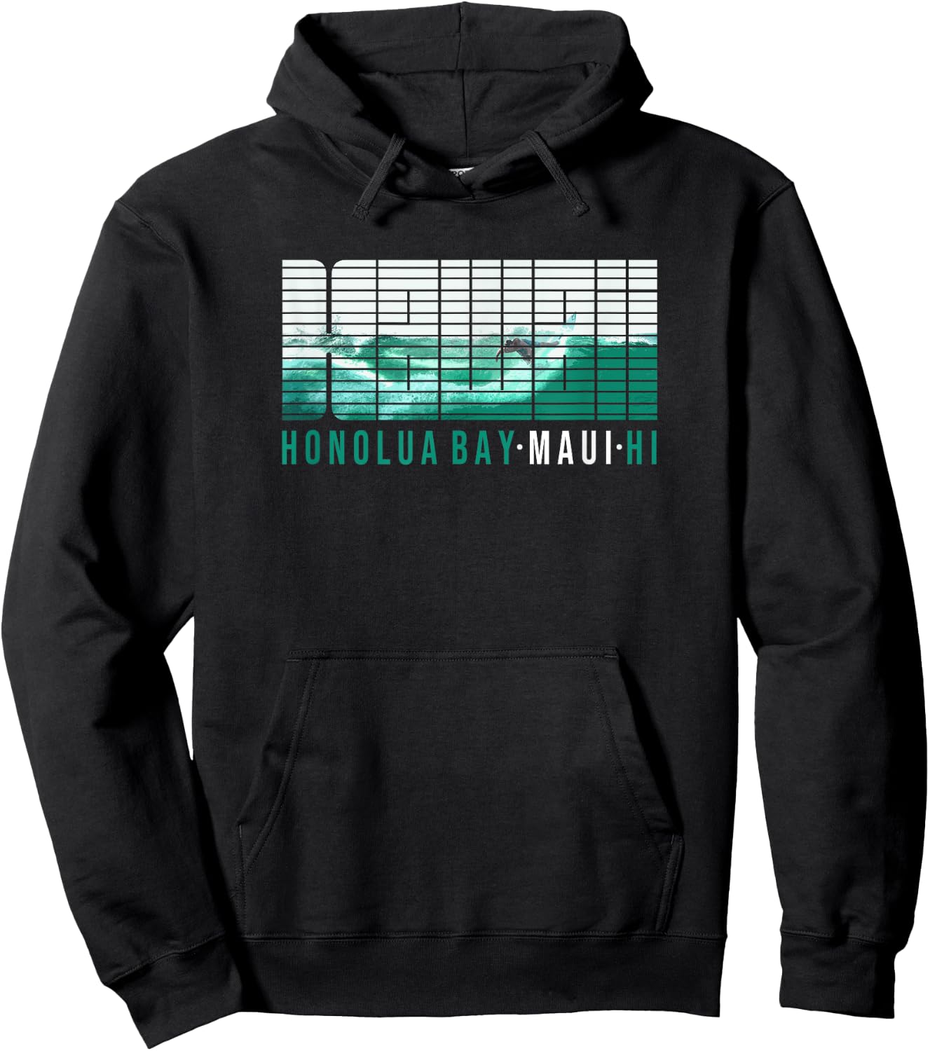 Hawaii MAUI Honolua Bay Hawaiian Surfing Hoodie - Hoodie | Black