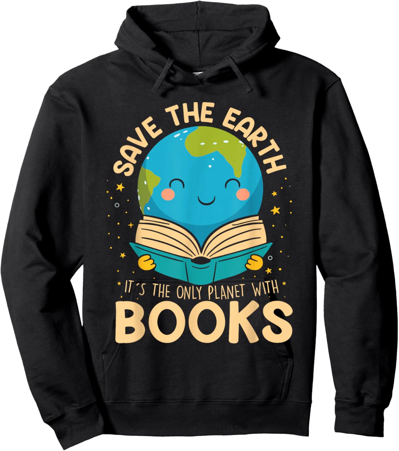 Save Earth It´s Only Planet with Books Reader Earth Day Hoodie - Hoodie | Black
