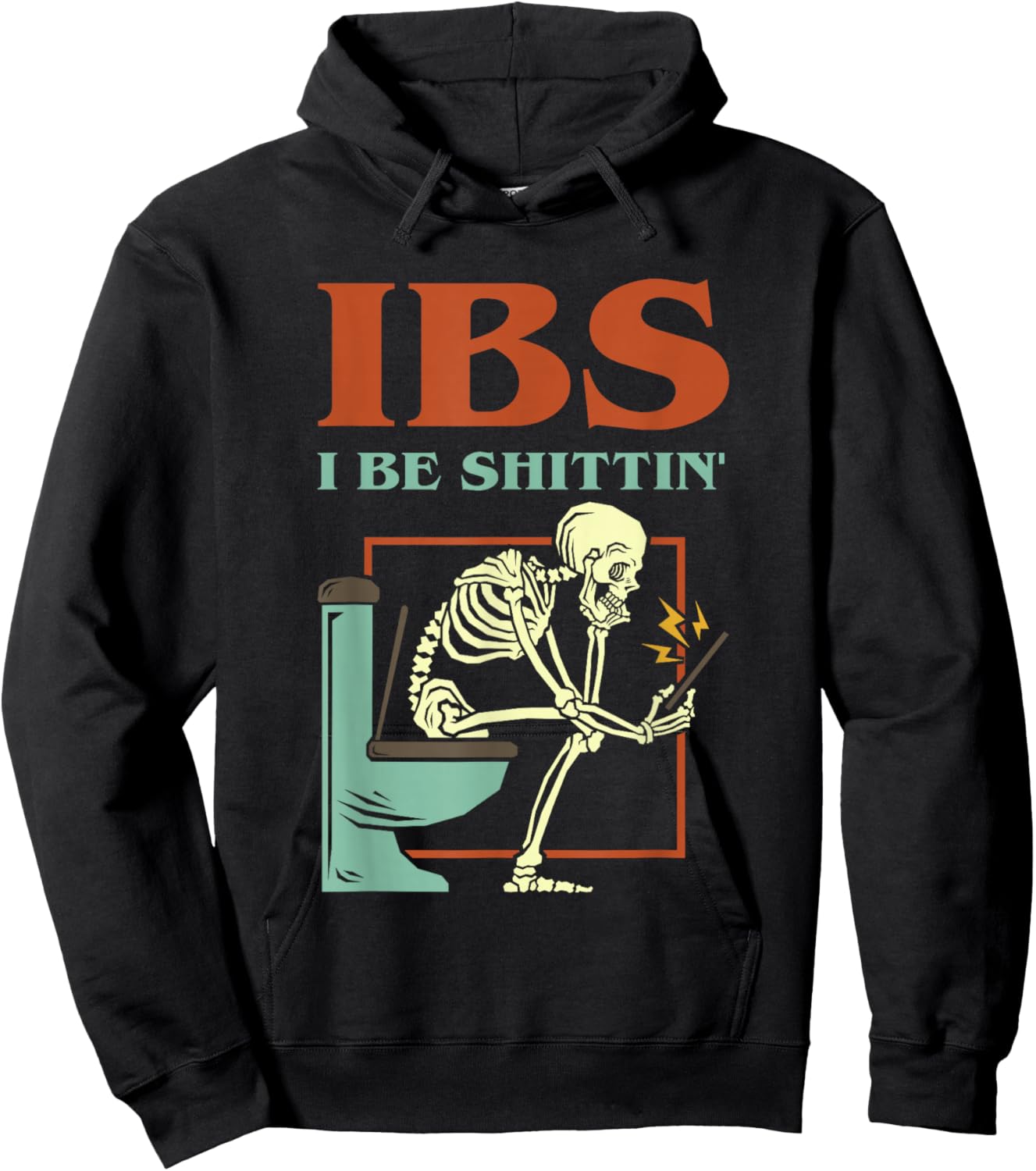 IBS I Be Shittin' Funny Skeleton Tie Dye Hoodie - Hoodie | Black