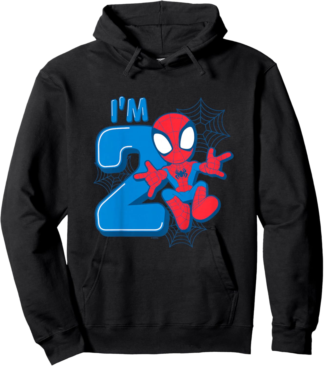Kinder Marvel Spider-Man Cute Spidey 2nd Birthday I'm 2 Hoodie - Hoodie | Black