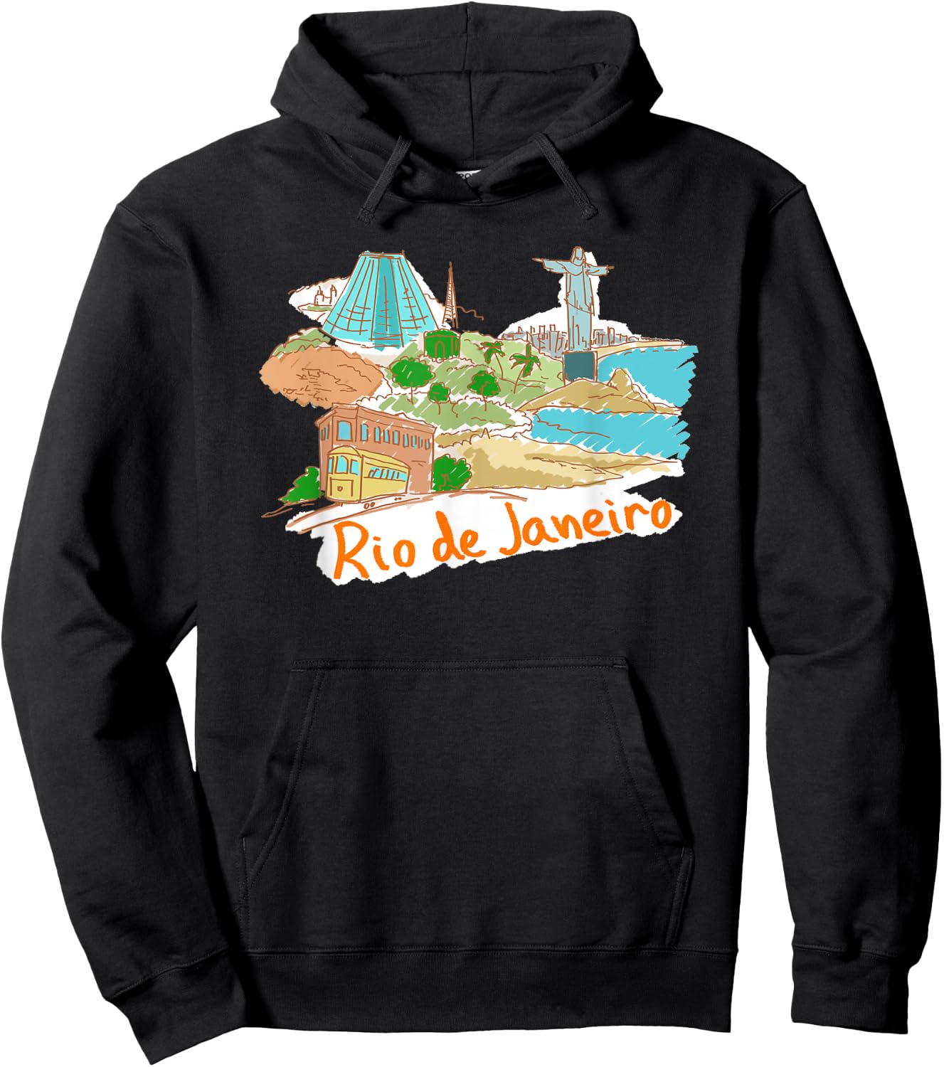 Rio De Janeiro Beach Christ the Redeemer Women Girls Kids Hoodie - Hoodie | Black