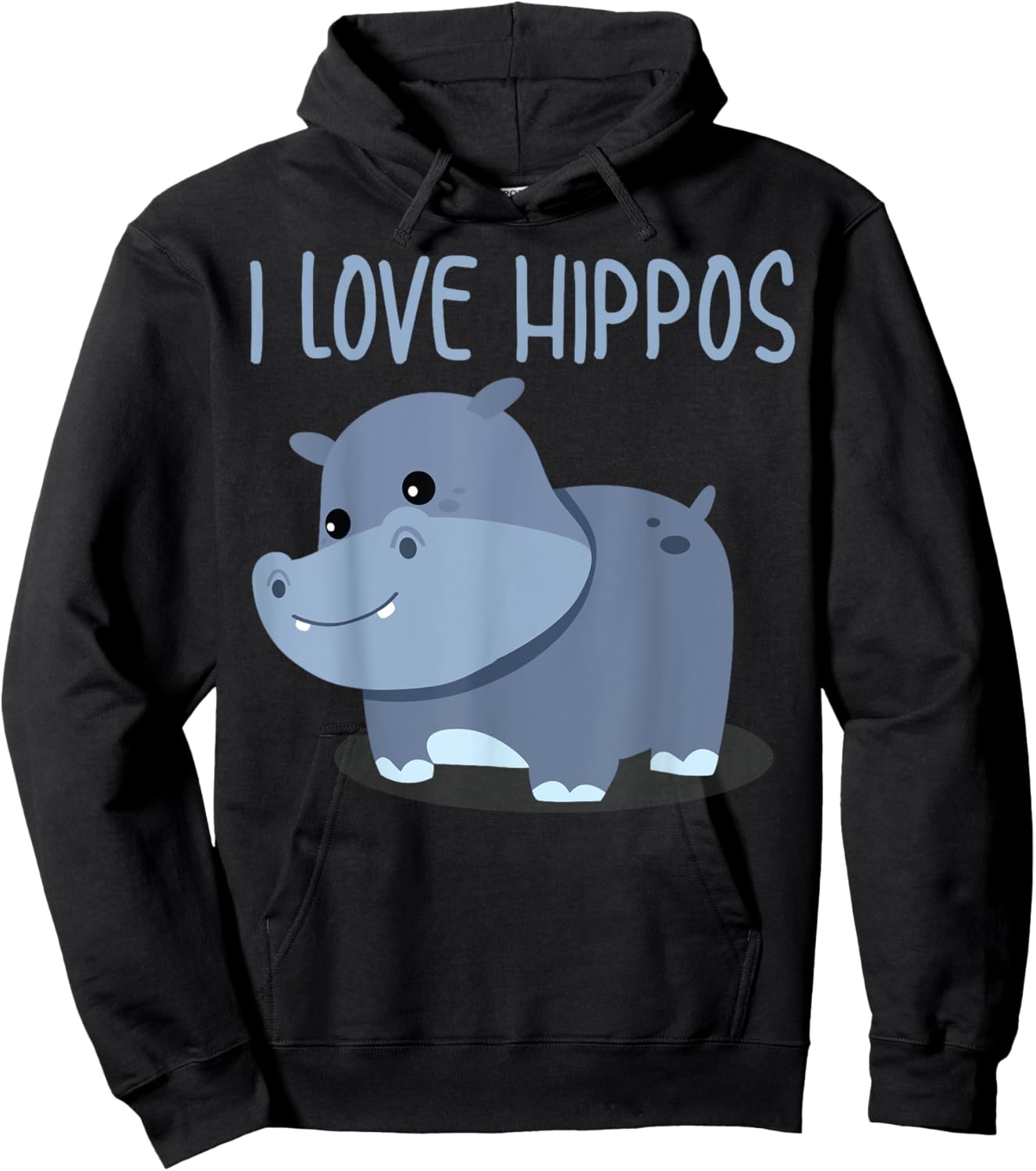 I Love Hippos Design For Girls Boys Kids Safari Hippo Lover Hoodie - Hoodie | Black