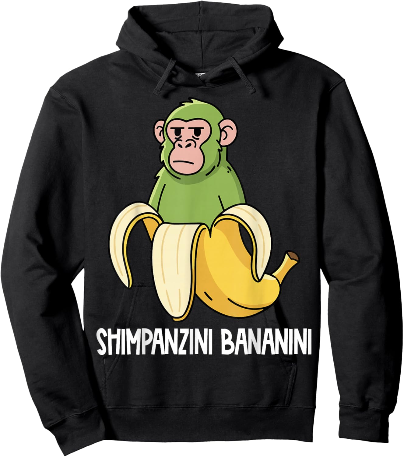 Italian Characters Brainrot Shimpanzini Bananini Hoodie - Hoodie | Black