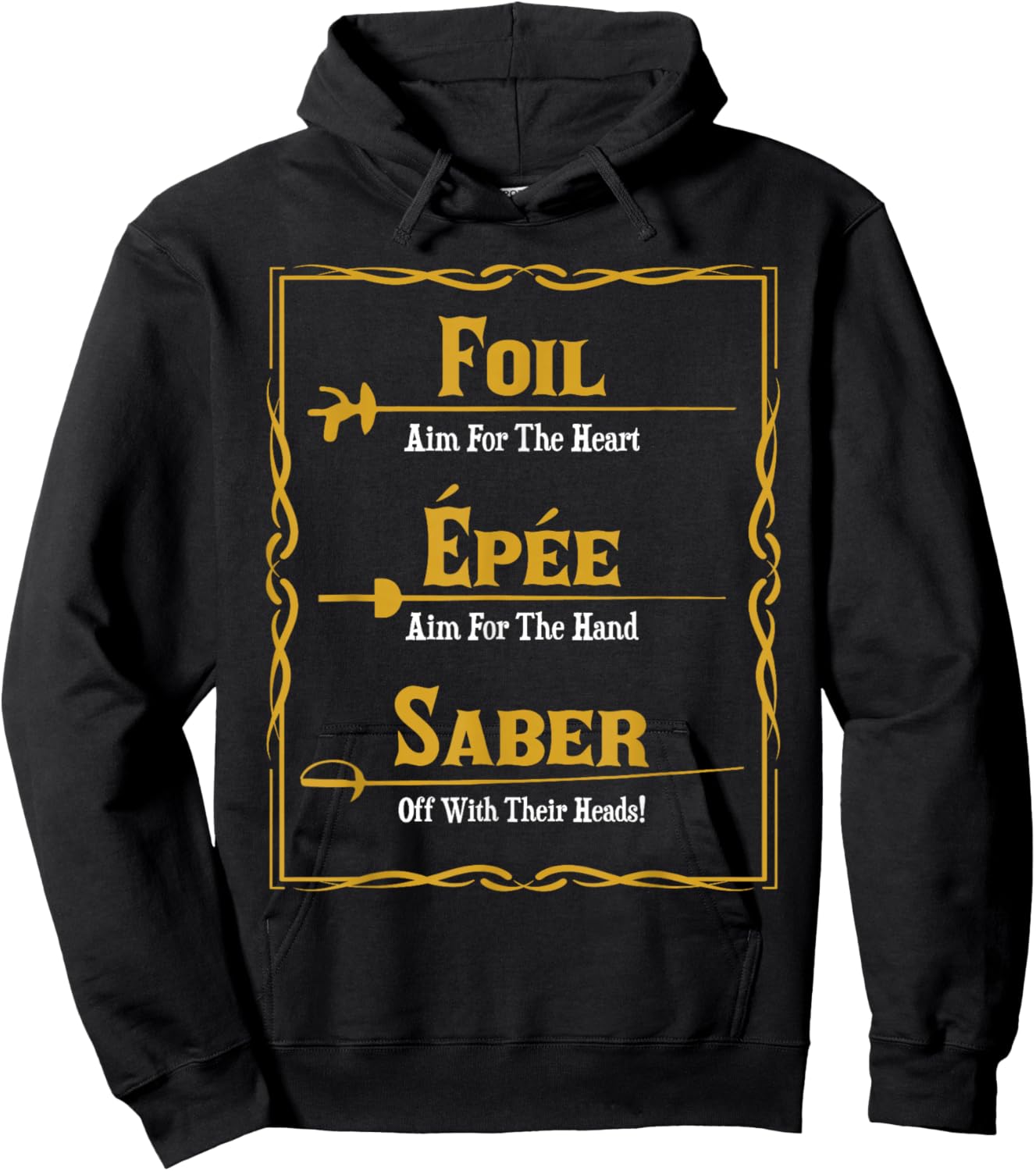 Epee Saber - Fencing Fencer Swordsman Dueler Swordster Hoodie - Hoodie | Black