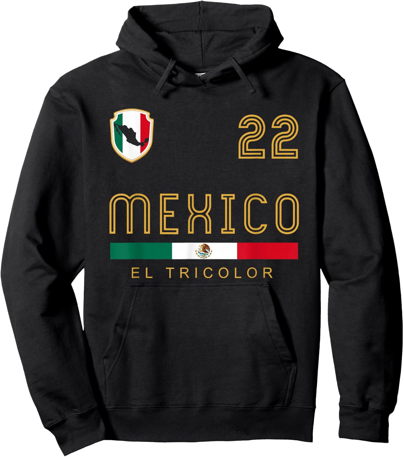 Vintage Mexico Football Flags Fan Gift Hoodie - Hoodie | Black