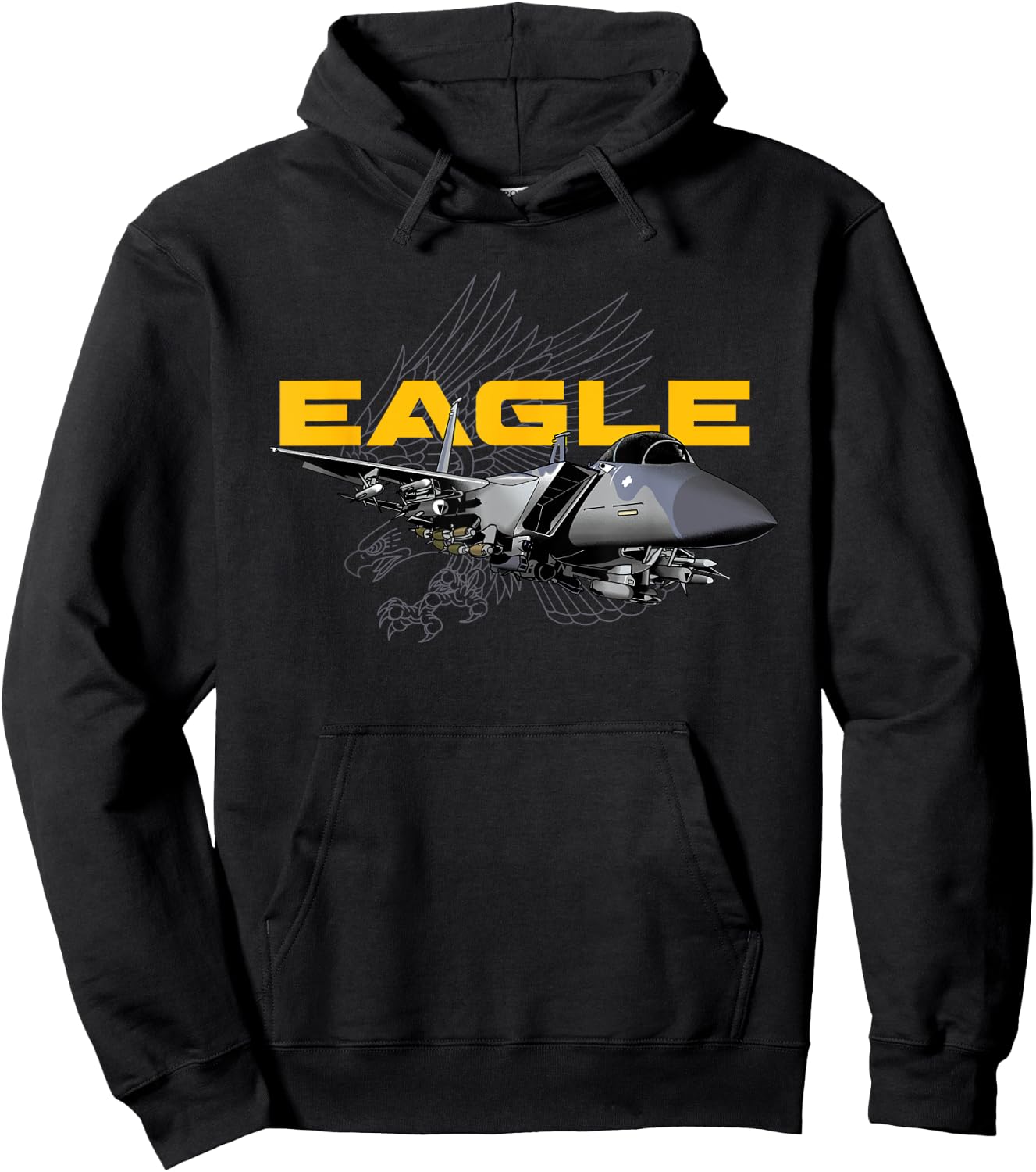 F15 Eagle Military Airplane Hoodie - Hoodie | Black