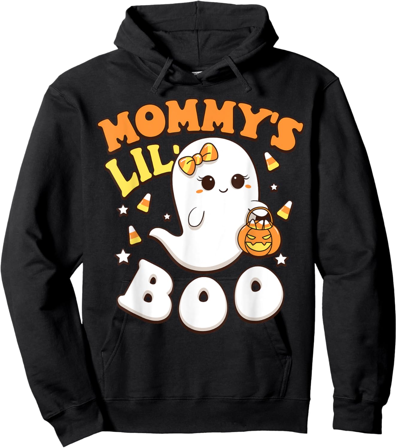 Mommy's Lil' Boo Baby Girls Toddler Halloween Cute Boo Ghost Hoodie - Hoodie | Black