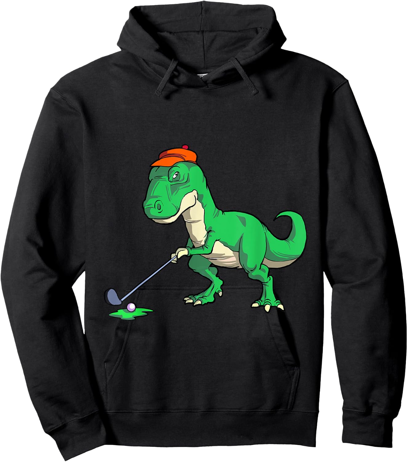 Funny T Rex Dinosaur Golf Gifts Shirts Golfer Hoodie - Hoodie | Black