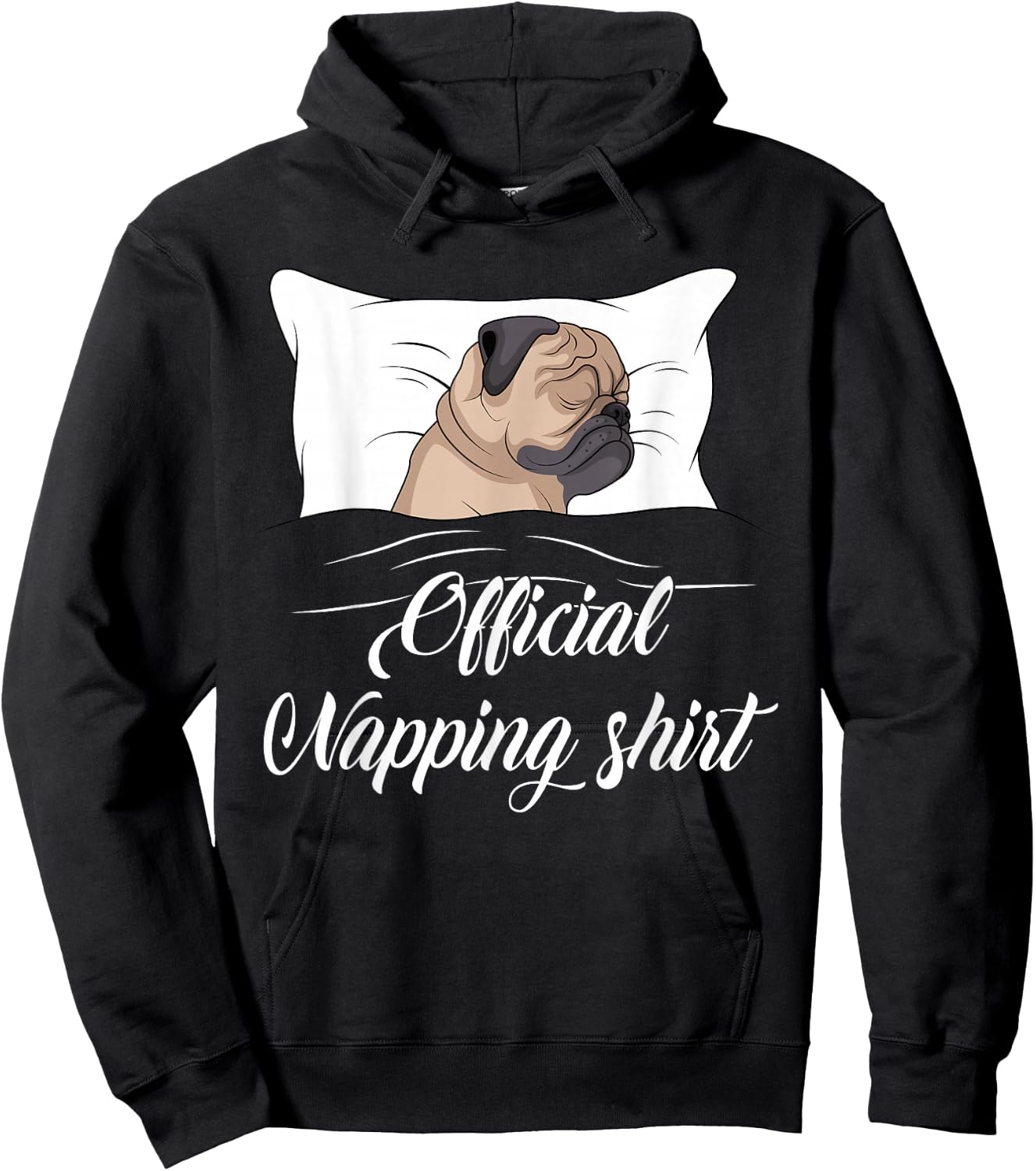 Sleeping Pug Pyjamas Gift Official Napping Hoodie - Hoodie | Black