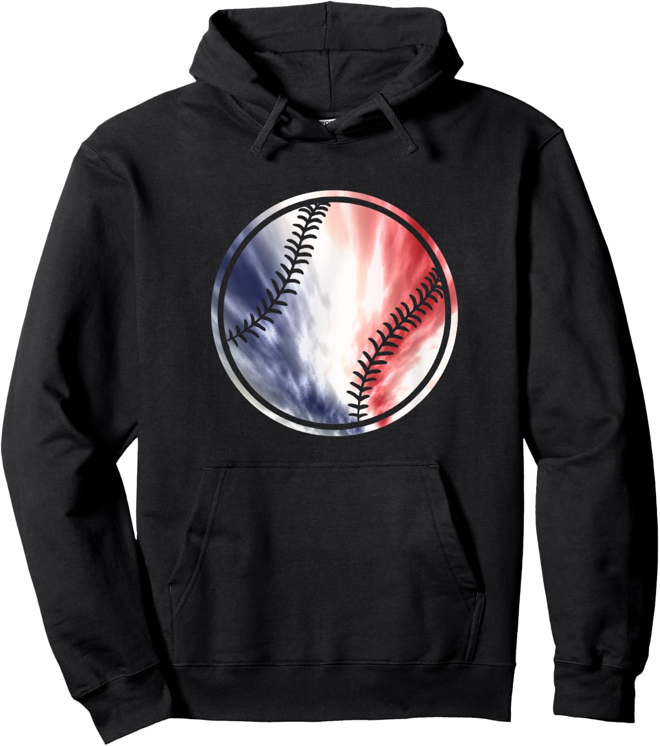 Baseball Ball Tie Dye Hoodie - Hoodie | Black