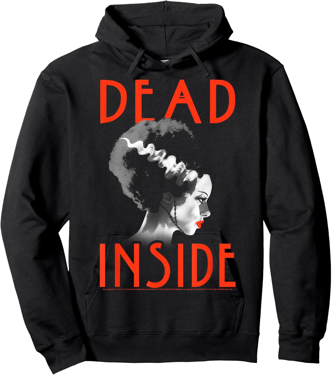 Universal Monsters Bride Of Frankenstein Dead Inside Profile Hoodie - Hoodie | Black