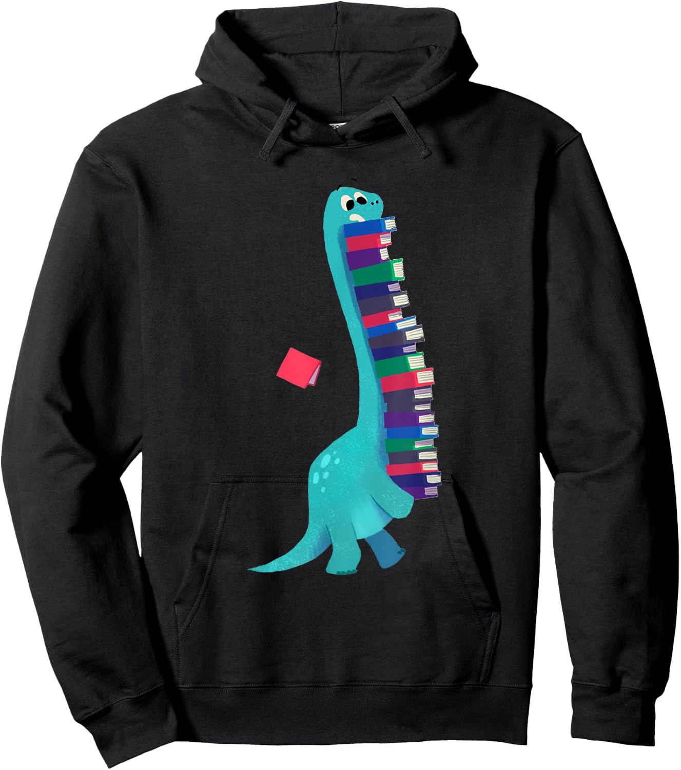 Cute Dinosaur Book Reading Hoodie - Hoodie | Black