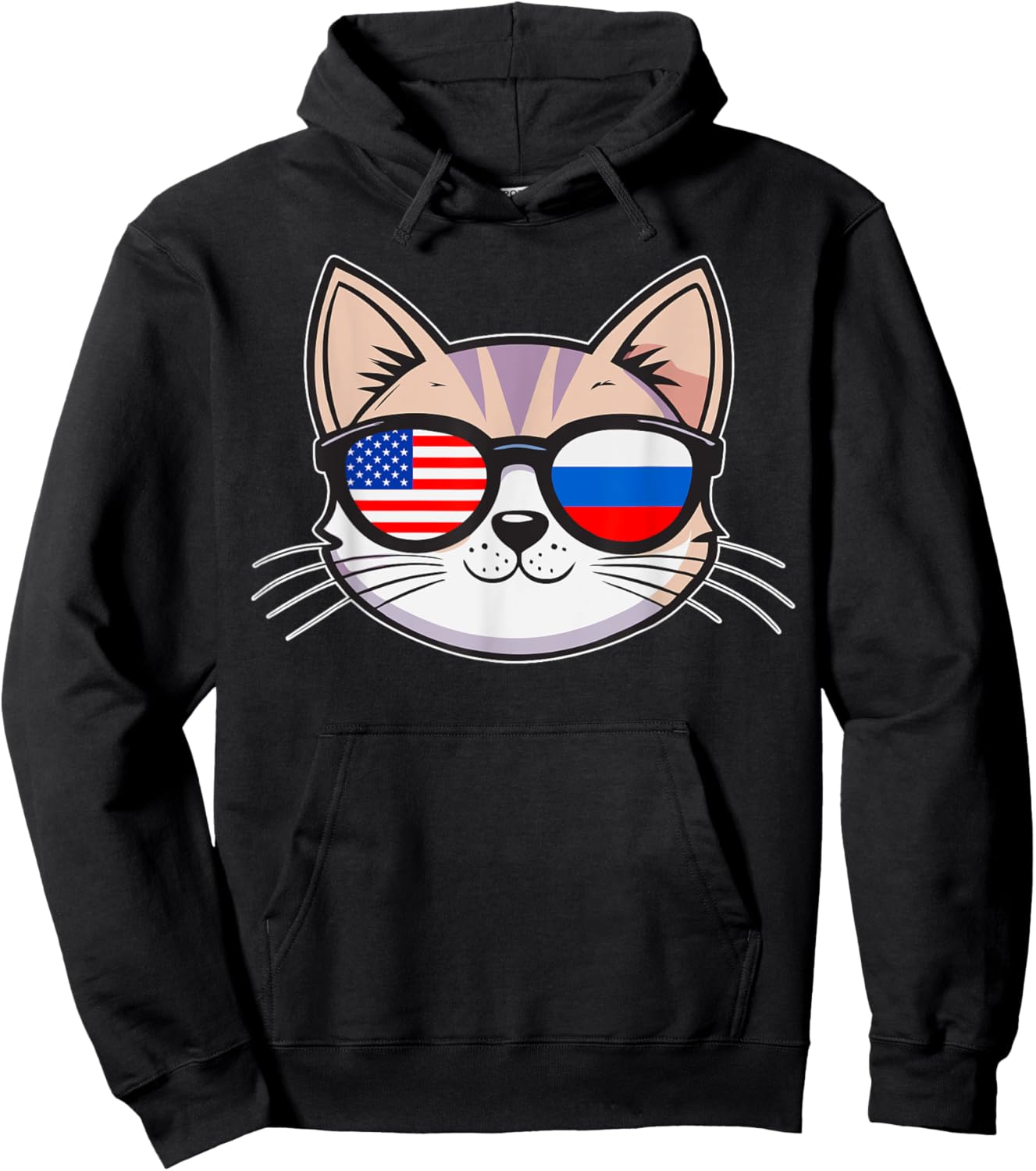 Dual Heritage Mixed Country USA Russia American Russian Hoodie - Hoodie | Black