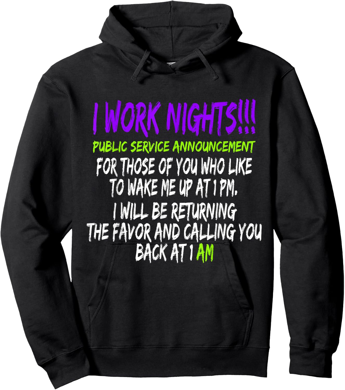 Night Shift Workers Gift, Funny Midnight Shift Gifts Hoodie - Hoodie | Black