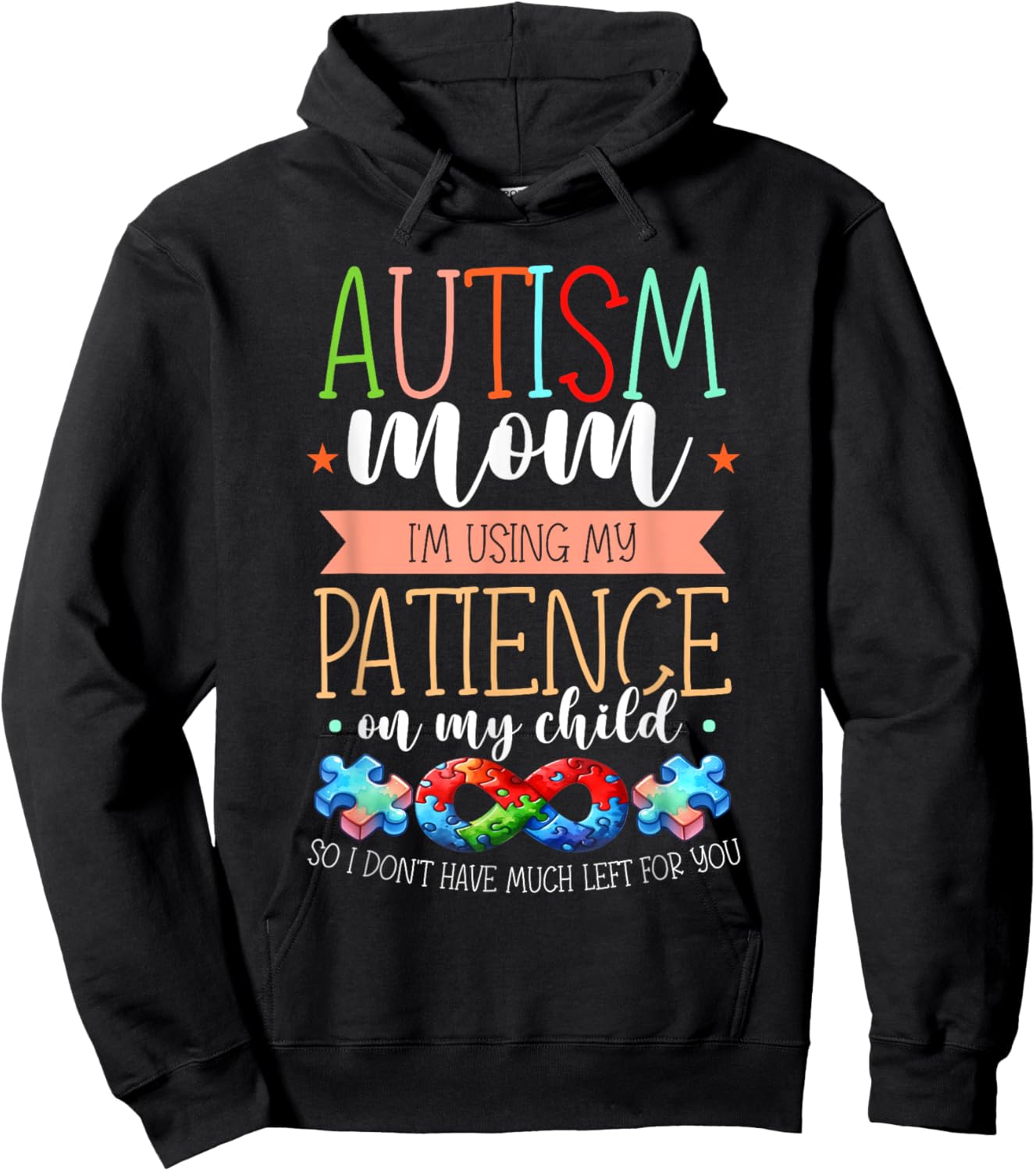 Autism Awareness Month & Mom Acceptance Autism Hoodie - Hoodie | Black