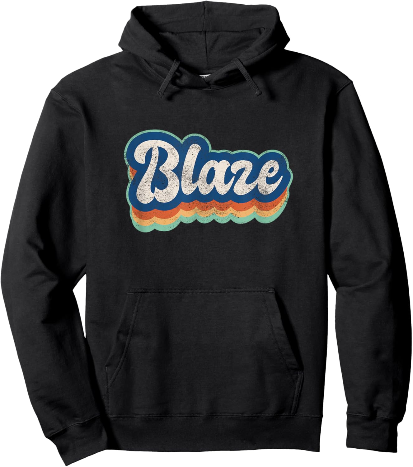 Blaze First Name Boy Vintage Style 70s 80s Personalized Hoodie - Hoodie | Black