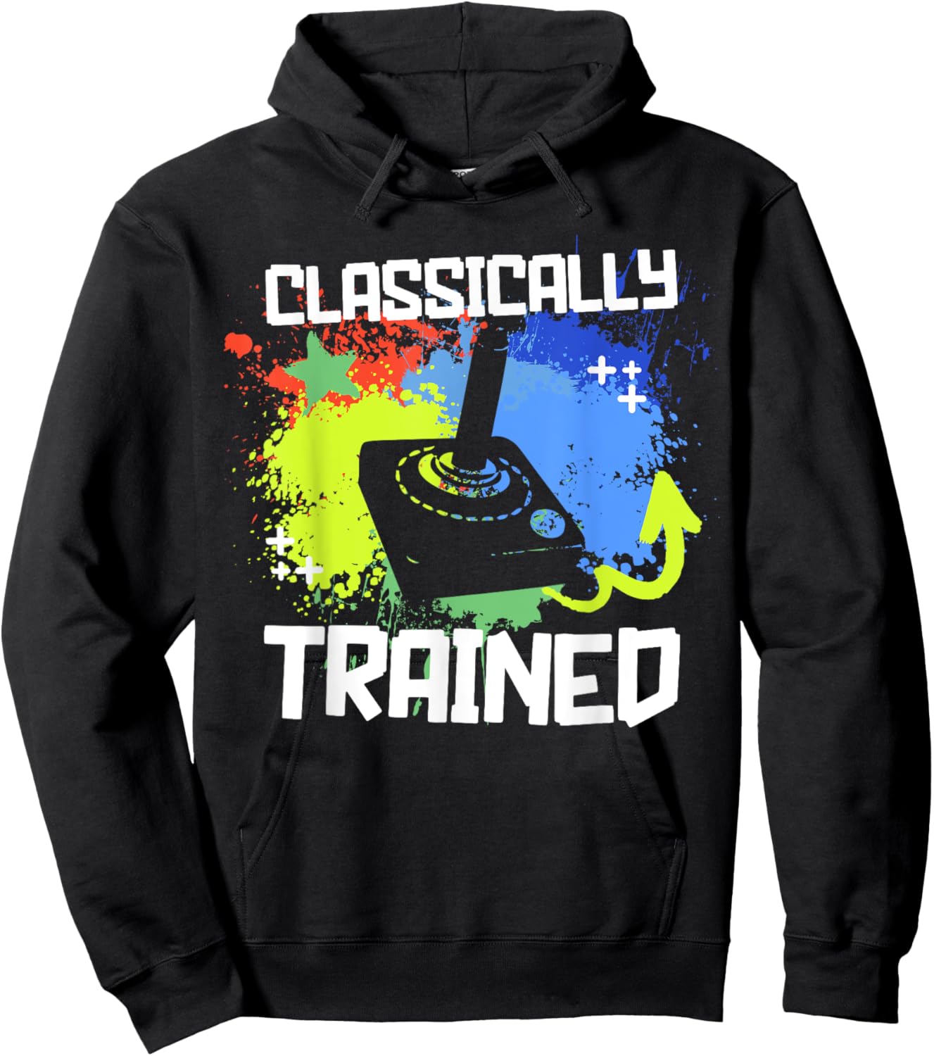 Classically Trained Video Game Retro Gaming Joystick Graphic Hoodie - Hoodie | Black