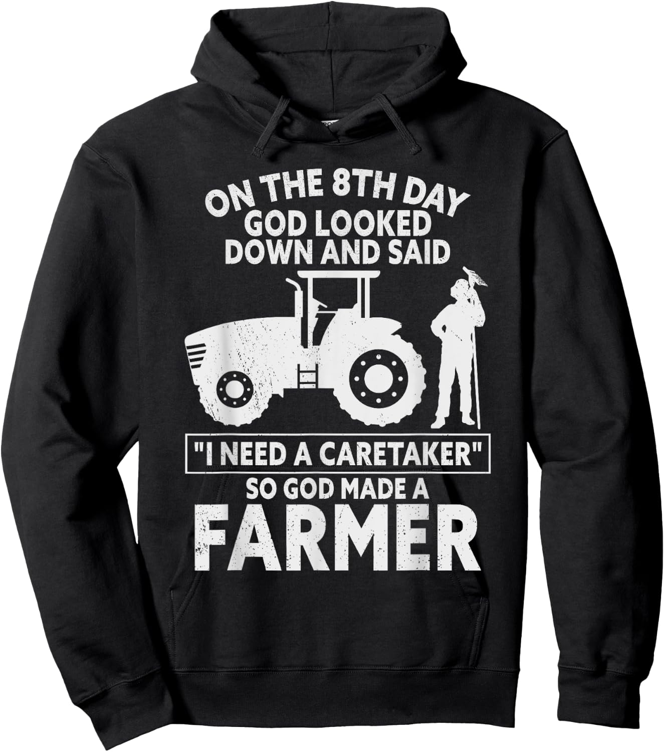 So God Made a Farmer Farming Agriculture Hoodie - Hoodie | Black