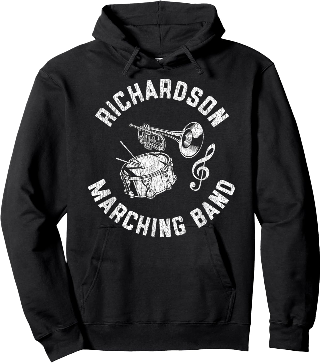 Richardson Marching Band Vintage Classic Music Distressed Hoodie - Hoodie | Black