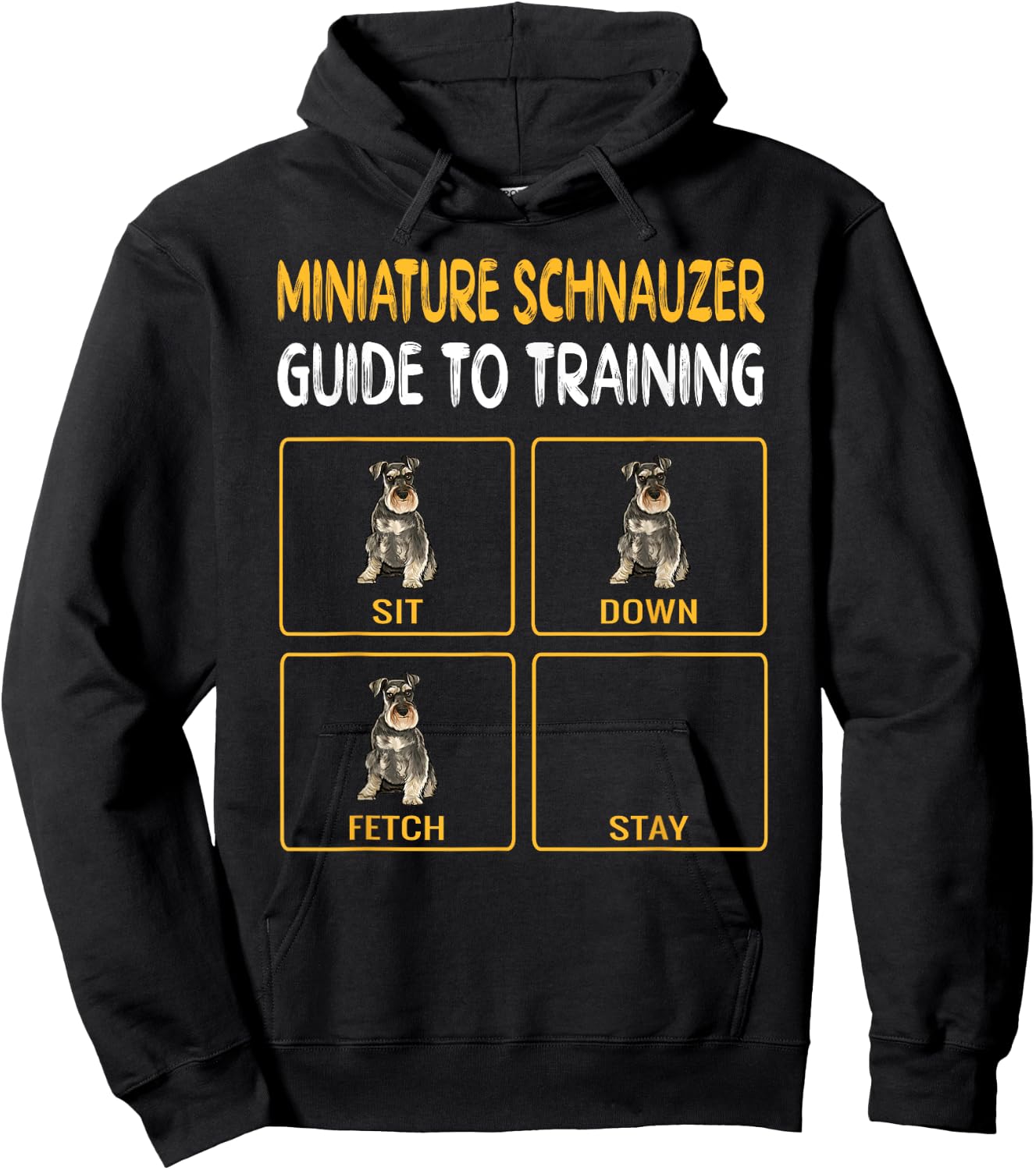 Funny Miniature Schnauzer Guide To Training Dog Obedience Hoodie - Hoodie | Black