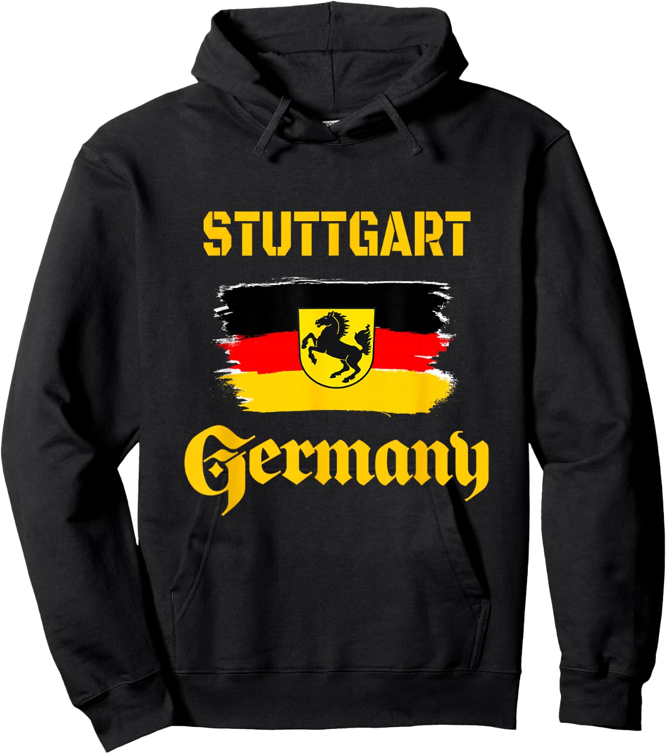 Stuttgart, Germany Deutschland shirts & gifts - Stuttgart Germany Football Souvenir - -Adults - Black - Small - Short Sleeve - Classic Fit - Cotton, Polyester Hoodie - Hoodie | Black
