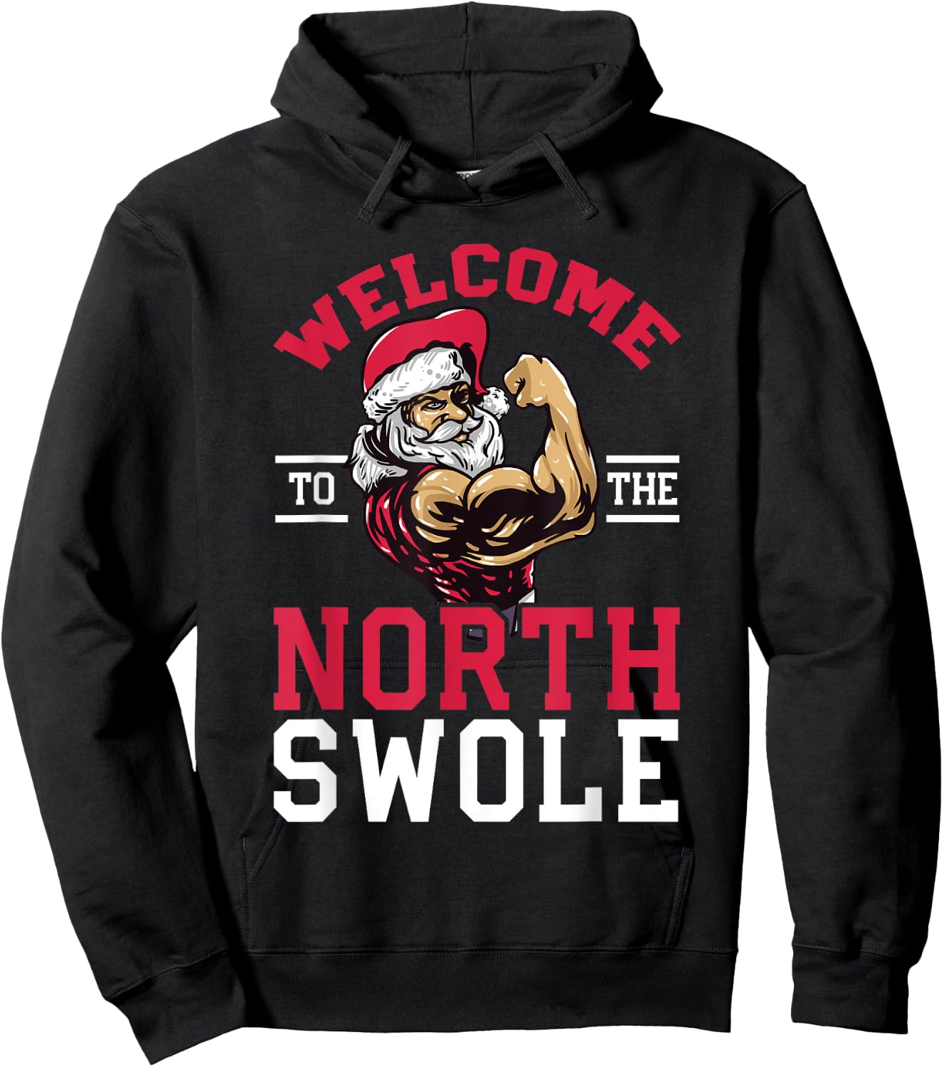 Funny Christmas Weightlifting Workout North Swole Hoodie - Hoodie | Black