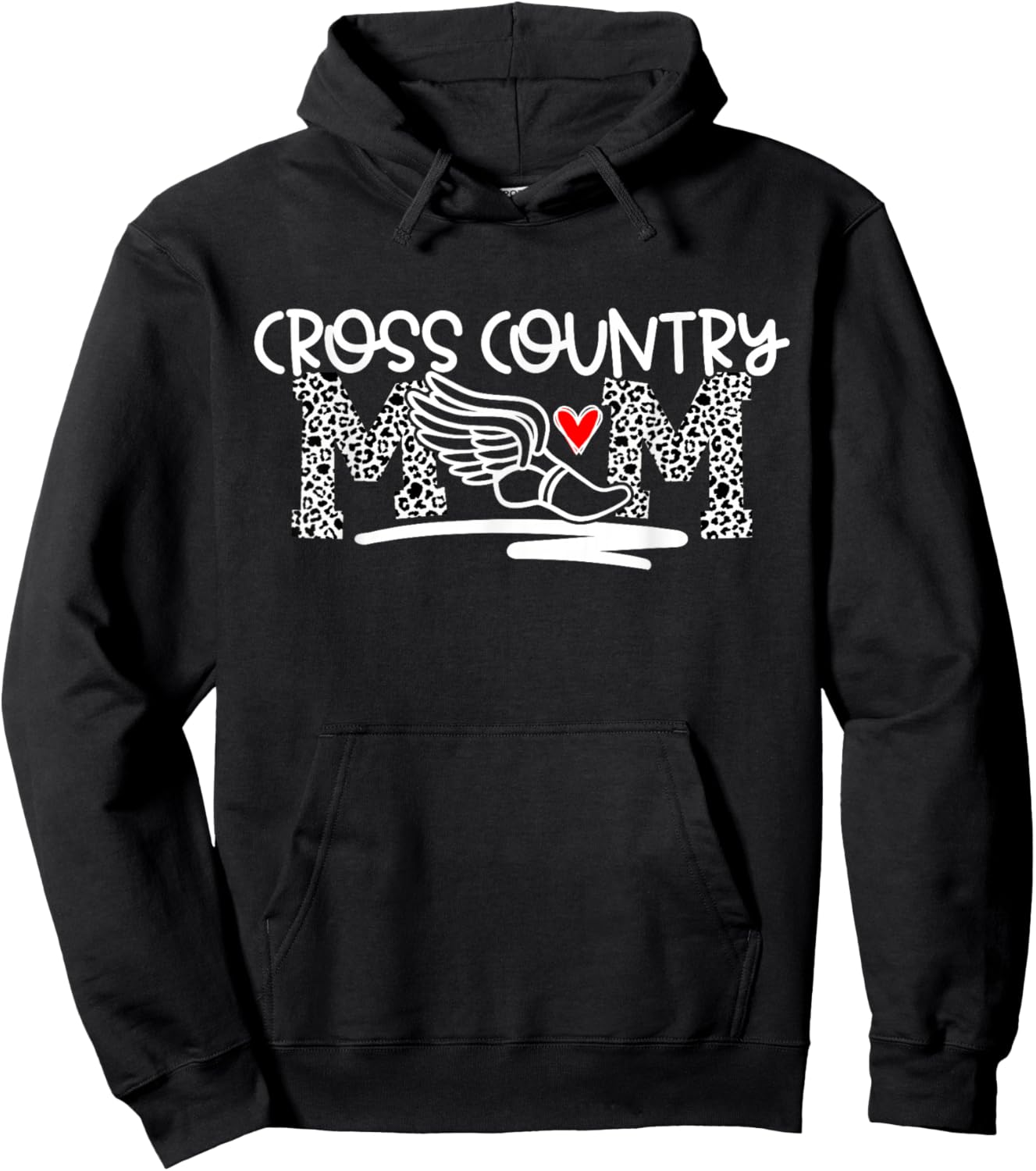 Cheetah Print Cross Country Mom Women's Black , Small Hoodie - Hoodie | Black