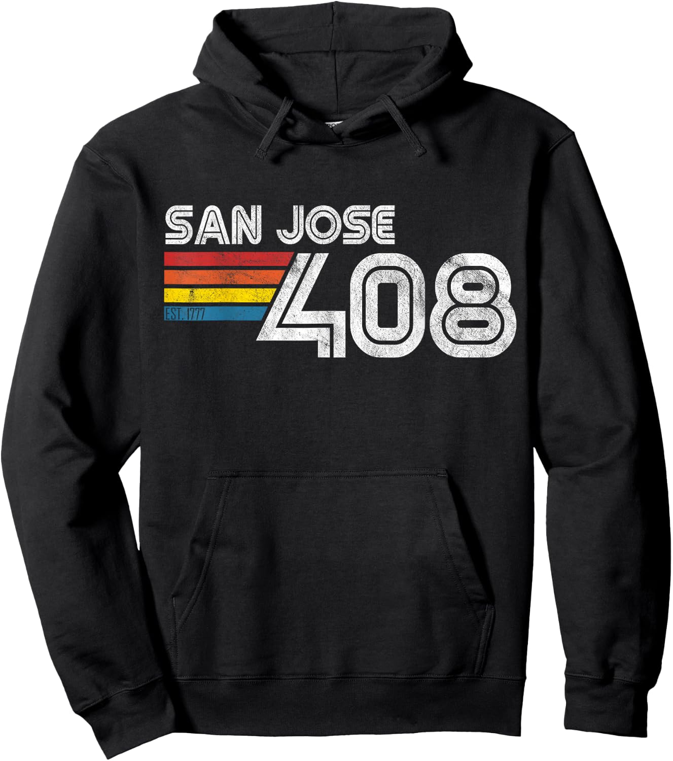 Vintage San Jose | Proud 408 California State Gift Hoodie - Hoodie | Black