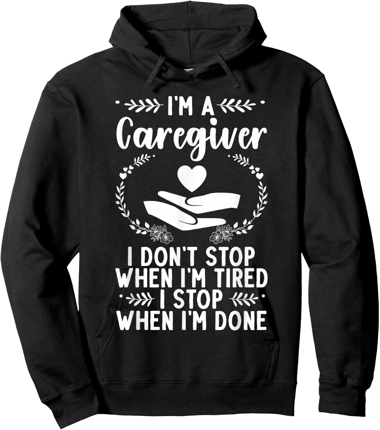 Funny Caregiver Art Men Girls Caregiving Caregiver Hoodie - Hoodie | Black