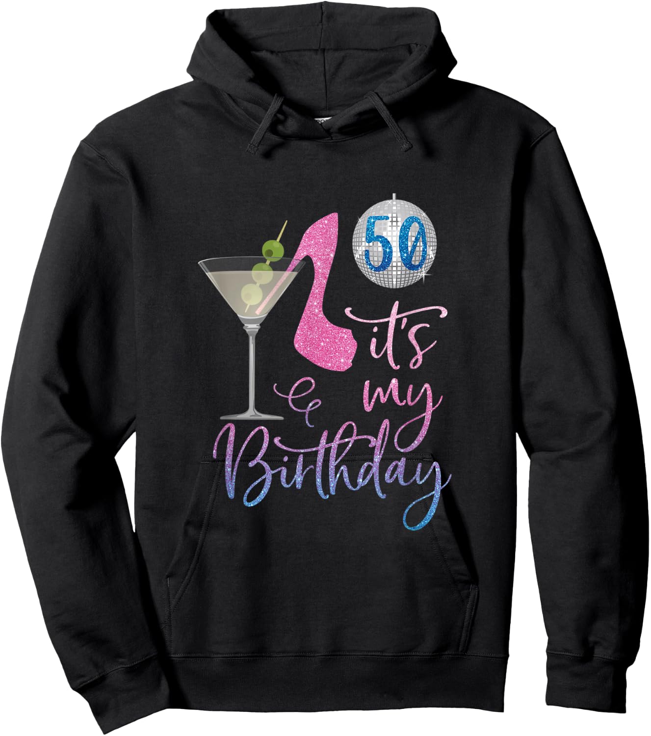 50th Birthday BFF Party Squad, 50 Fabulous Drinking Gift Hoodie - Hoodie | Black