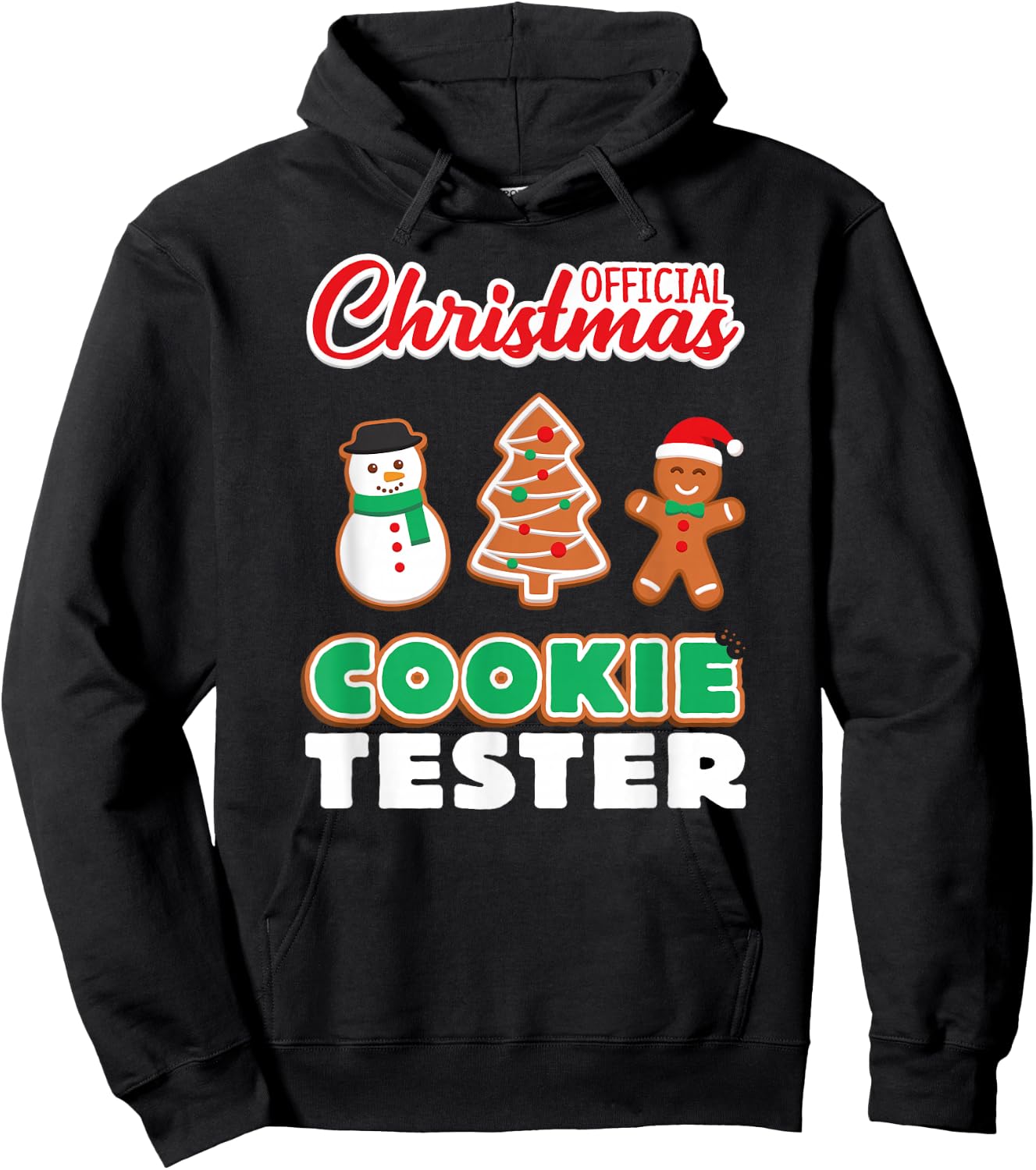 Official Christmas Cookie Tester T Shirt Xmas Cute Toddlers Hoodie - Hoodie | Black