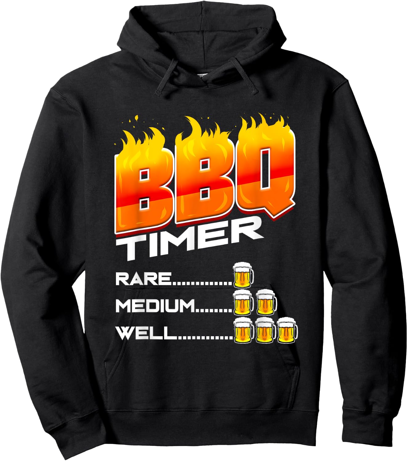 BBQ Timer Funny Gift Barbecue Master Barbecue Party Hoodie - Hoodie | Black