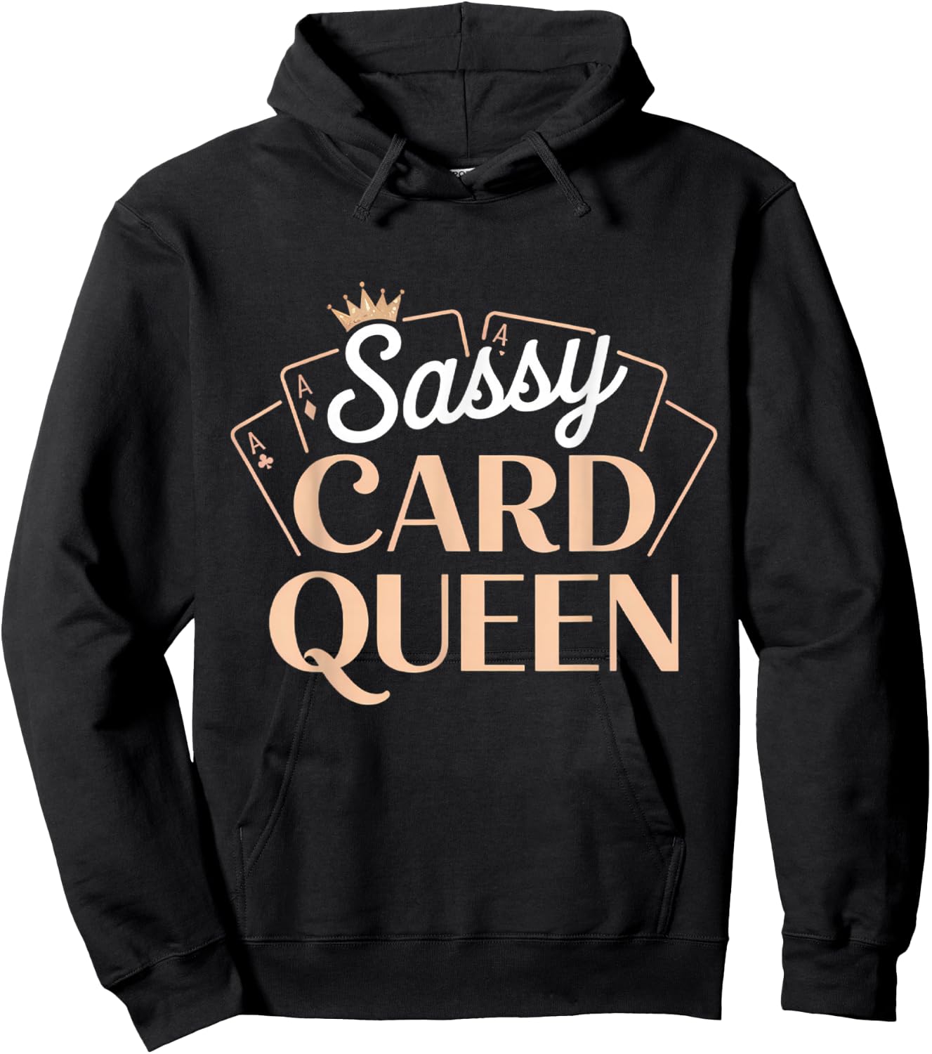 Sassy Card Queen Poker Blackjack Casino Gambling Hoodie - Hoodie | Black