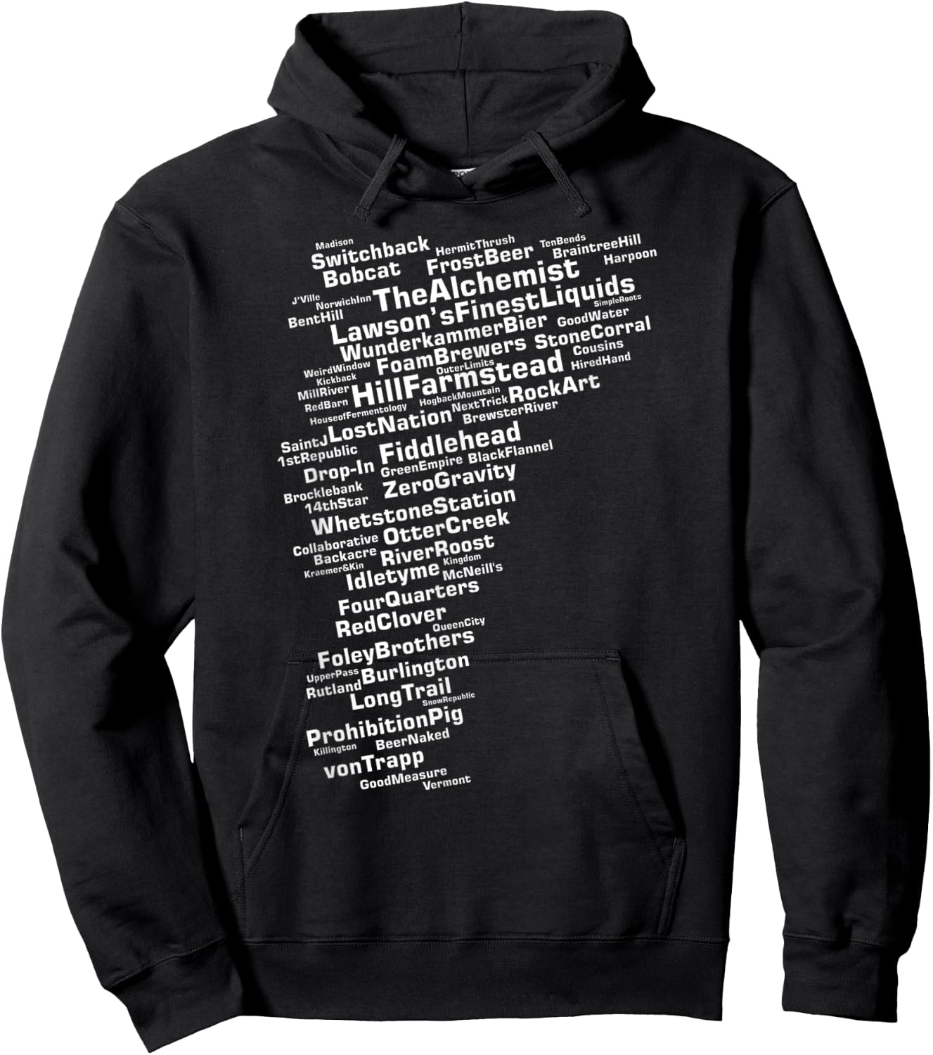 Cracked Toad Design Co. Vermont Breweries - Men's -Adults Black Small Classic Fit Short Sleeve Hoodie - Hoodie | Black