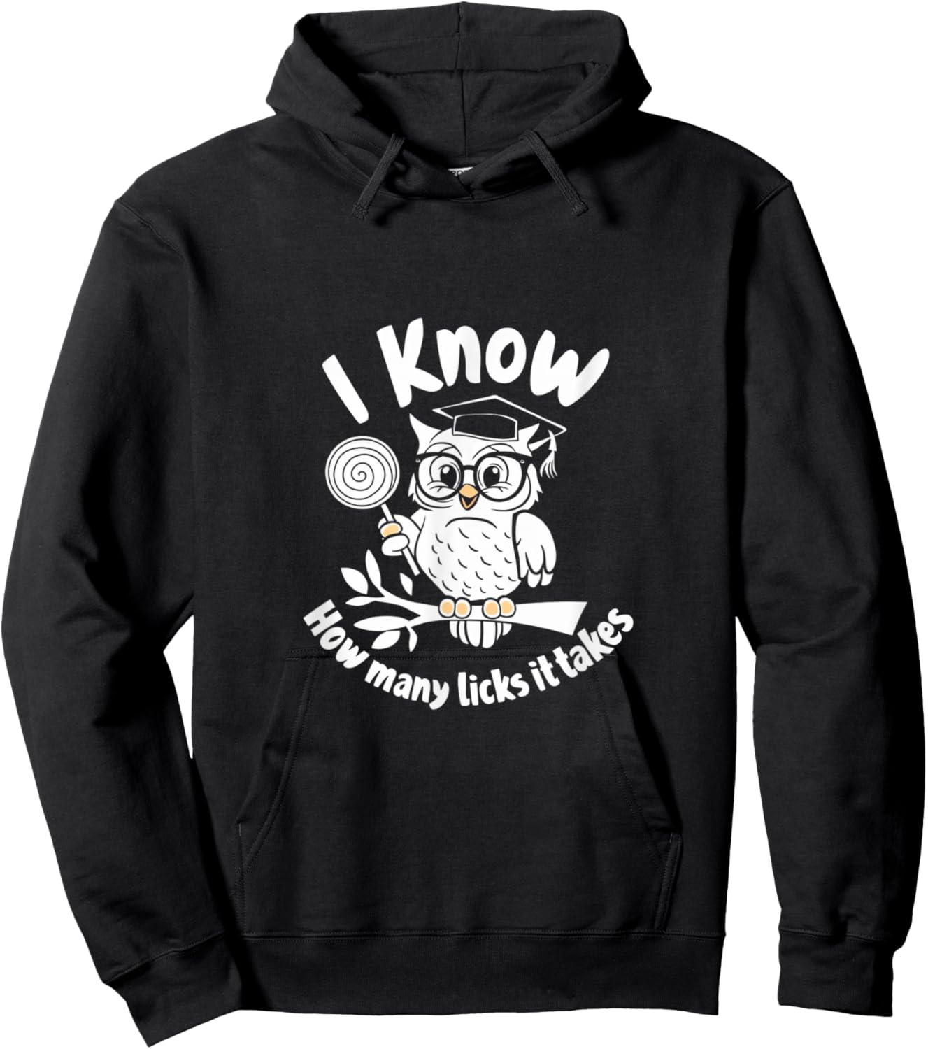 Funny Owl I Know How Many Licks It's Takes Hoodie - Hoodie | Black