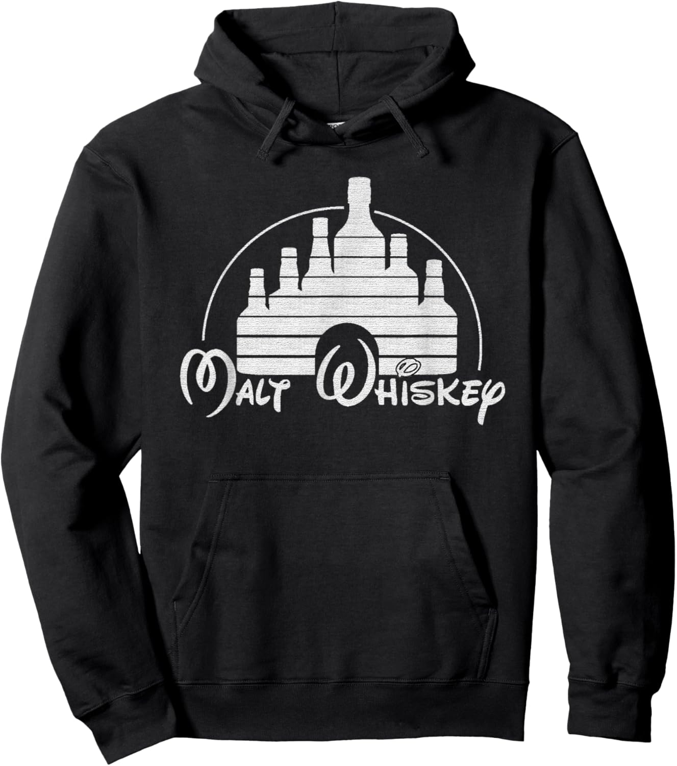 Vintage Malt Whiskey Shirt, Funny Whisky Shirt, Logo Parody Hoodie - Hoodie | Black