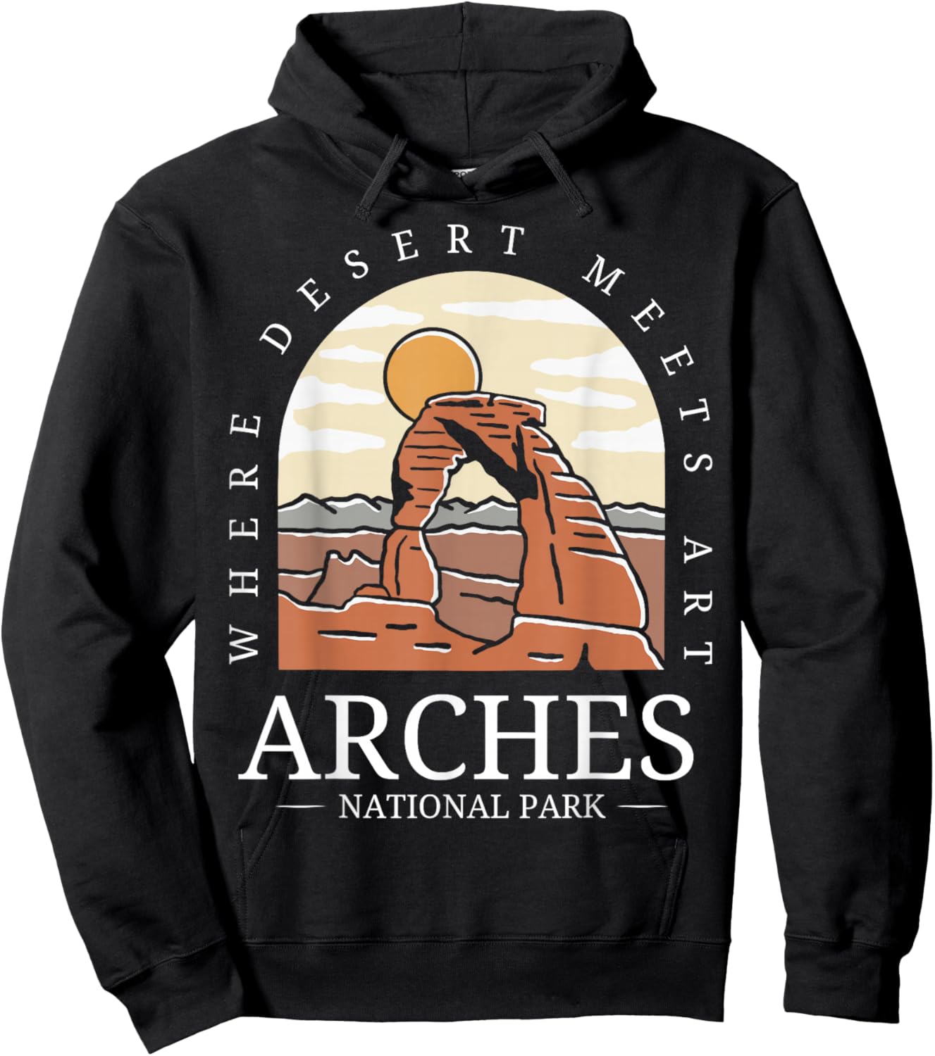 Arches National Park - Arch Utah National Park Hoodie - Hoodie | Black