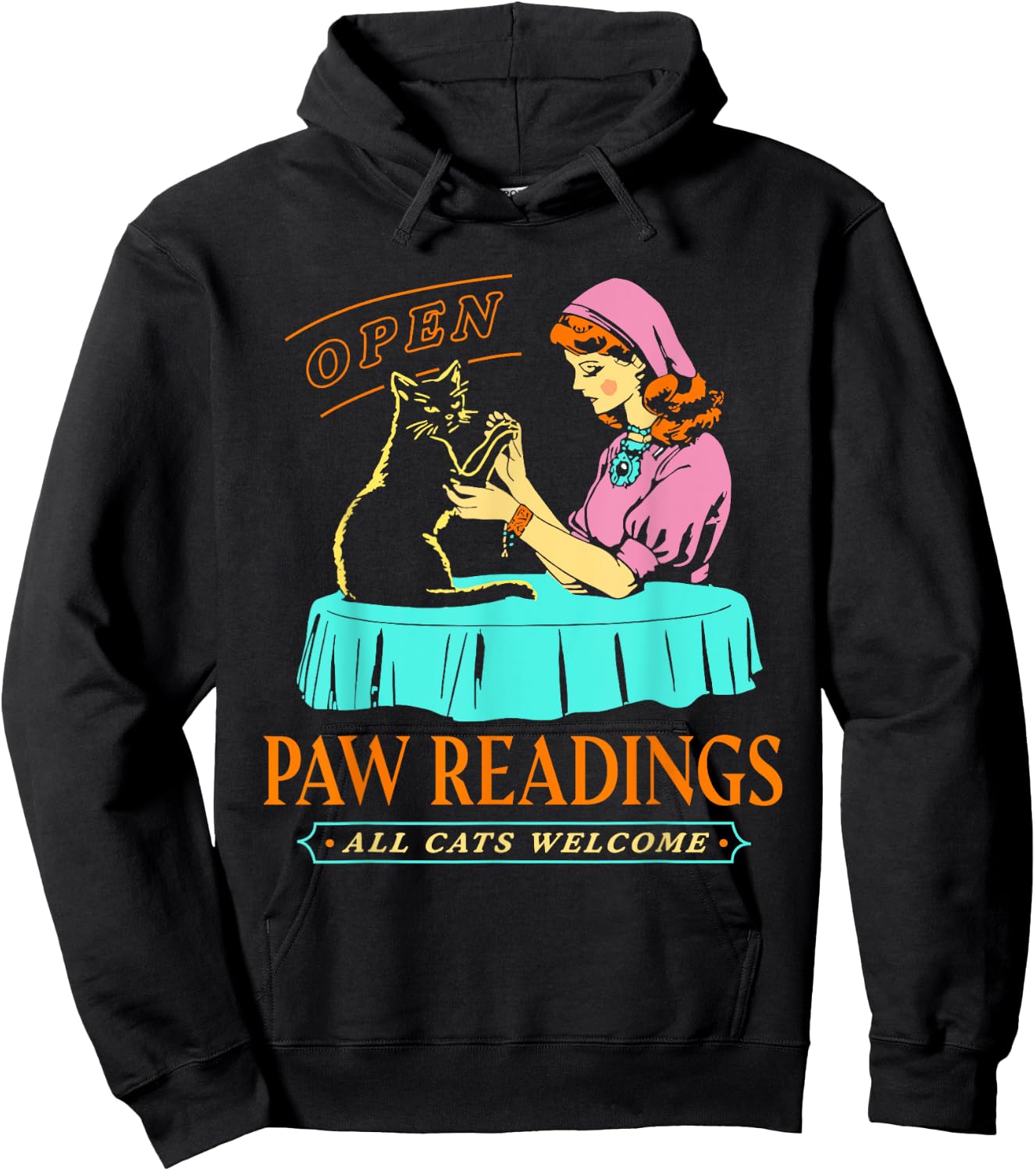 Funny Halloween Paw Readings , Women Hoodie - Hoodie | Black