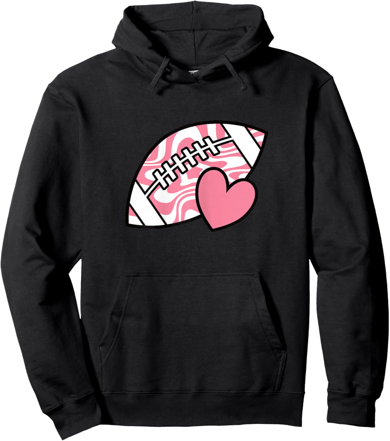 Pink Football Cute American Football Lover Women Girls Hoodie - Hoodie | Black