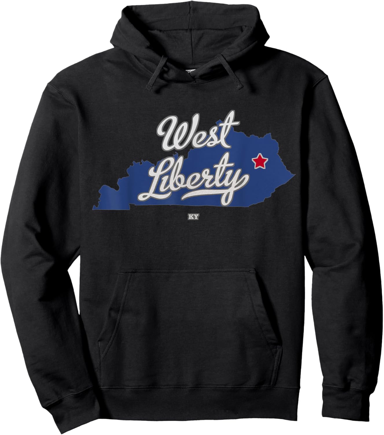West Liberty Kentucky KY Map Hoodie - Hoodie | Black