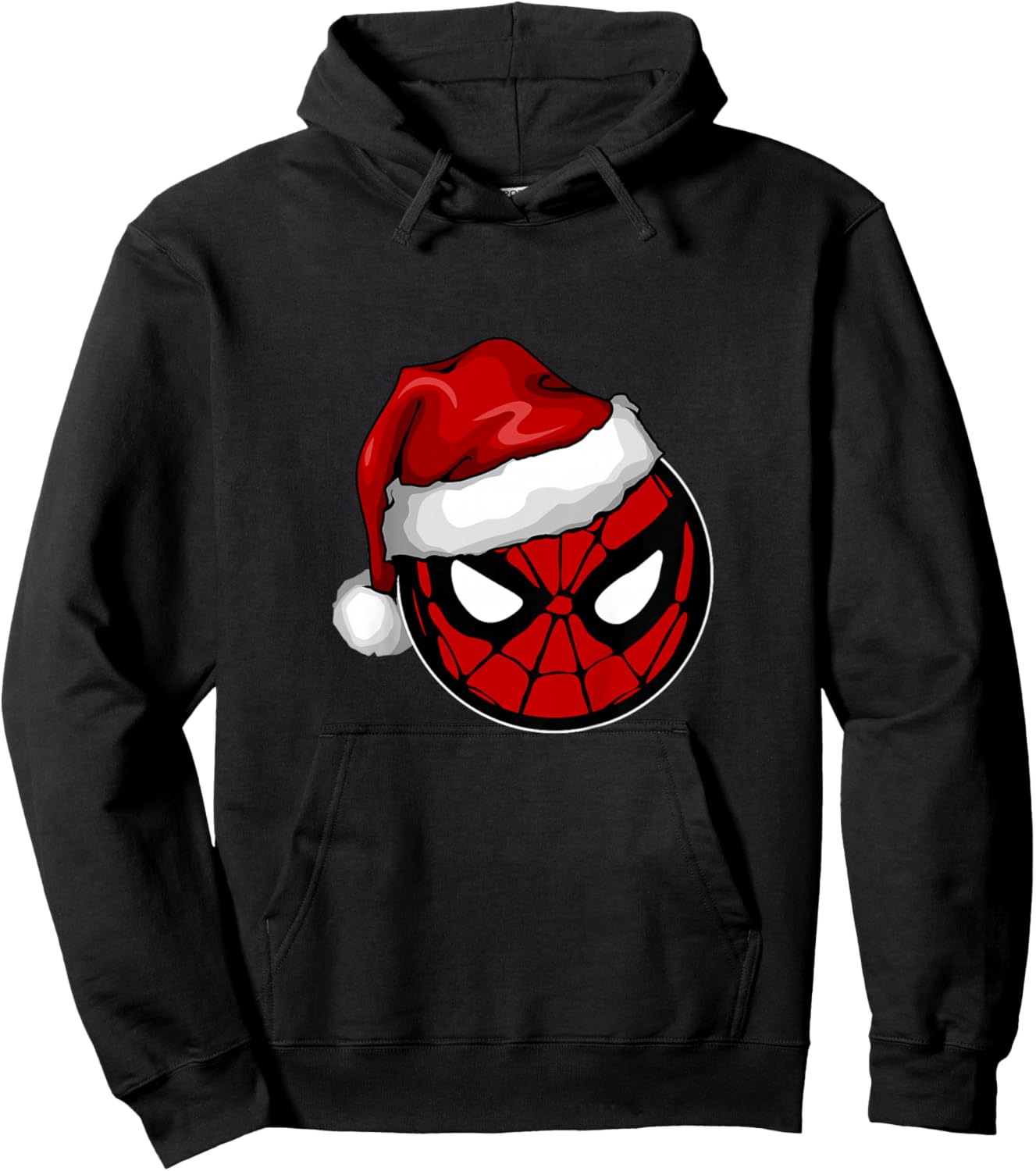 Kids Marvel Comics Christmas Santa Hat Spider-Man Circle Portrait Hoodie - Hoodie | Black
