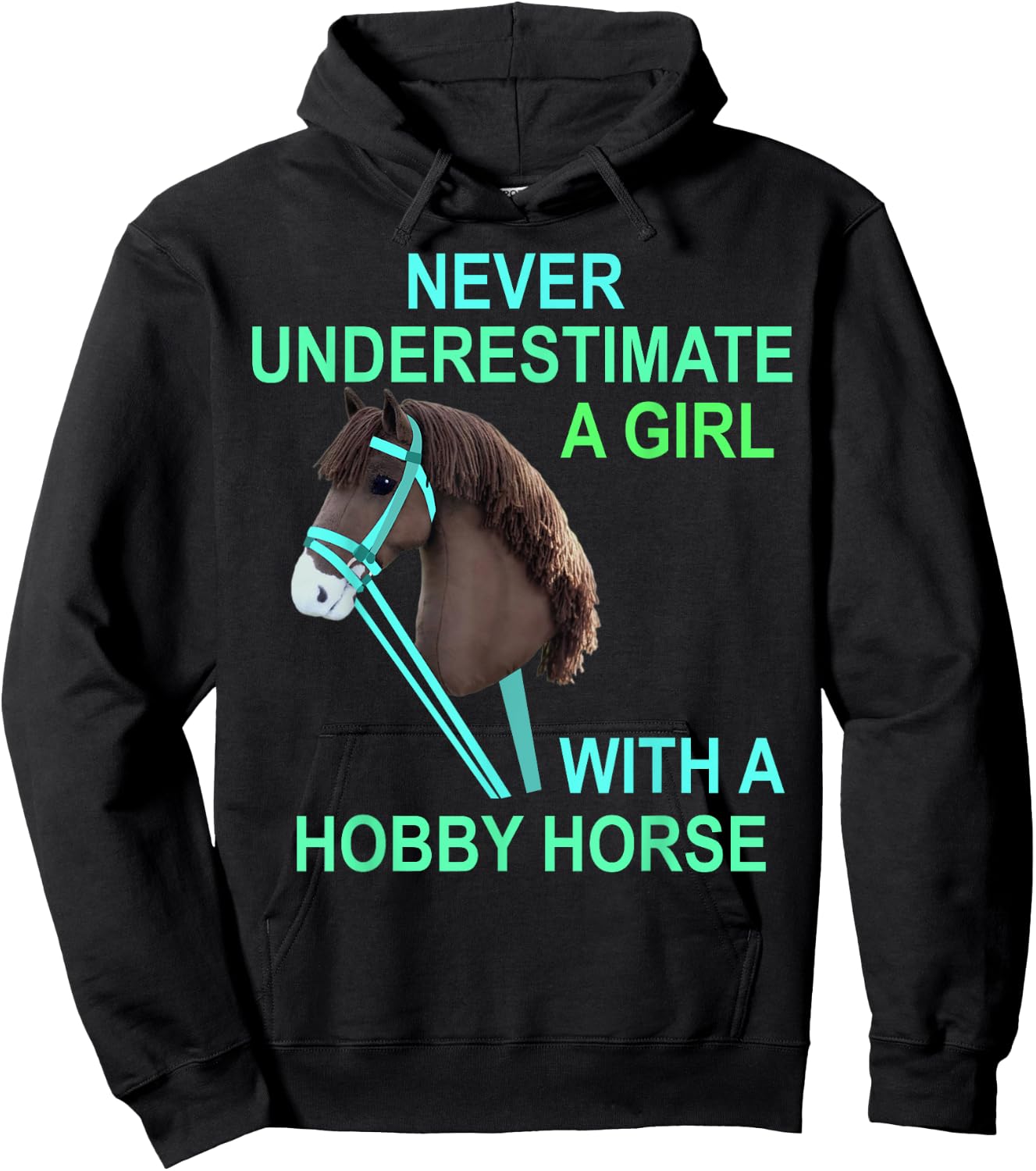 Unterschätze niemals ein Girl mit Horse Gift Hoodie - Hoodie | Black