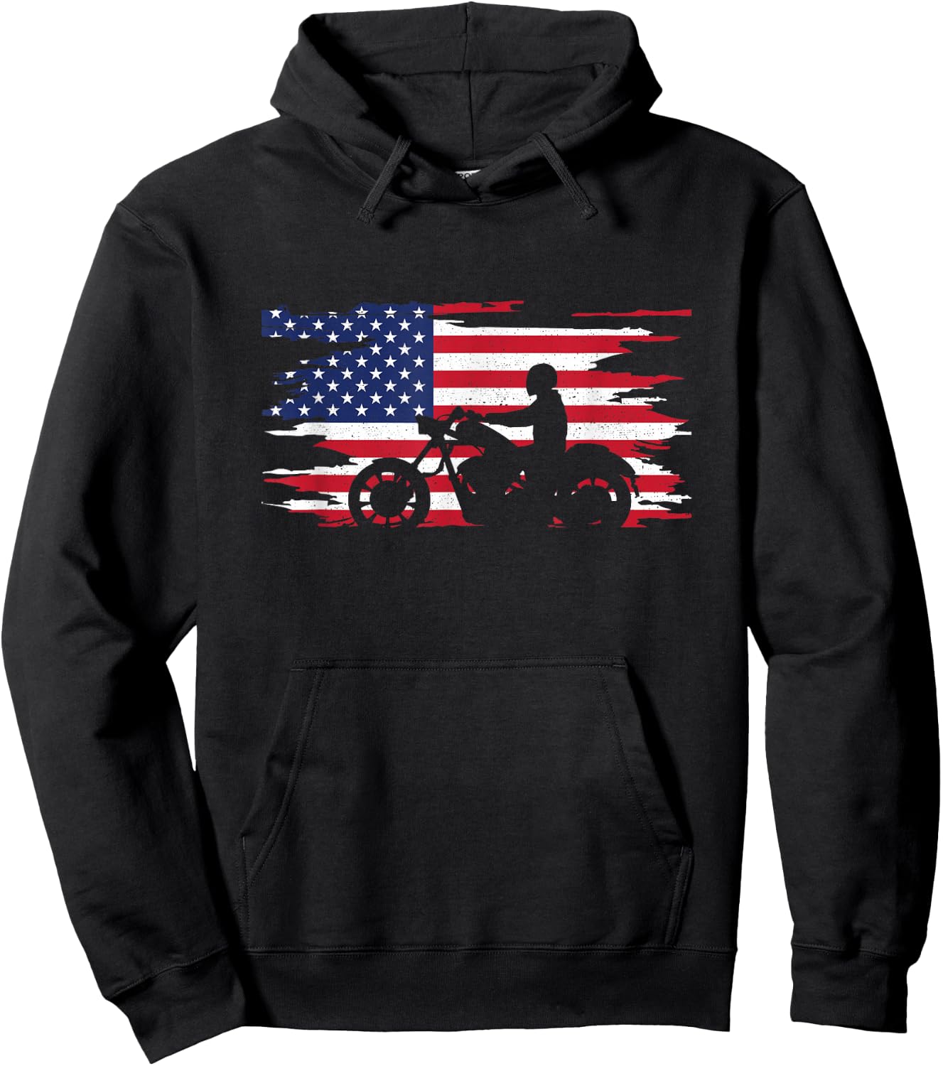 American Flag Motorcycle Apparel - Motorcycle Hoodie - Hoodie | Black