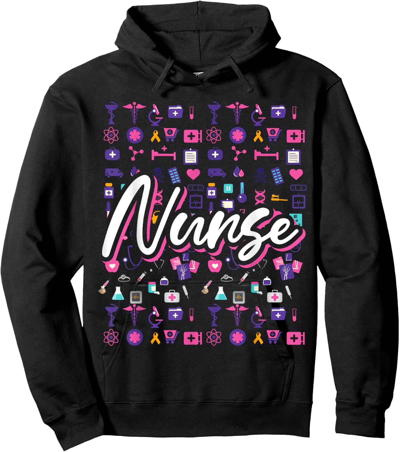 Nurse & Gift Ideas Women's Black Modern Nurse Hoodie - Hoodie | Black
