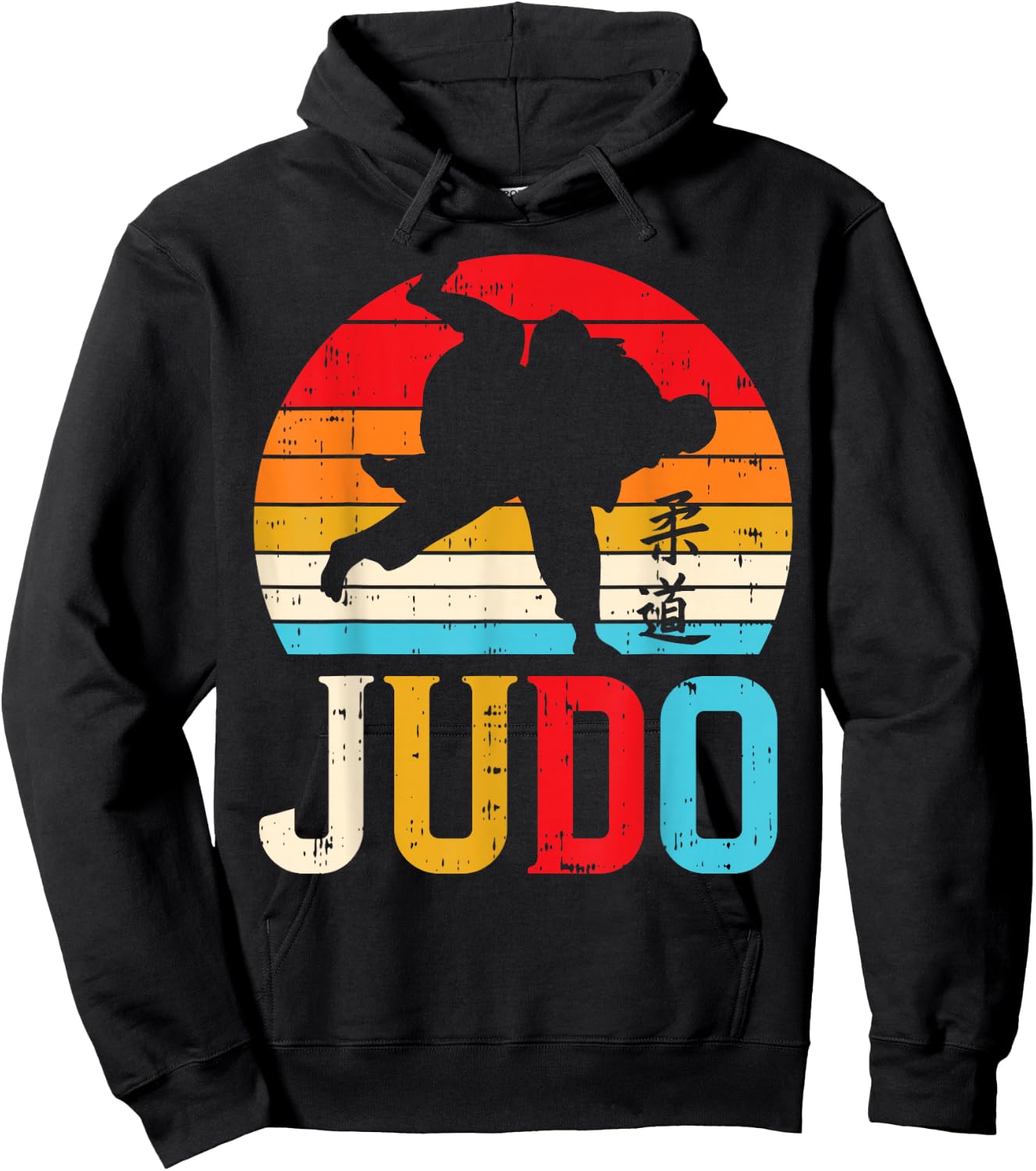 Judo Throw Retro Japanese Martial Arts Judoka Fighter Gift Hoodie - Hoodie | Black
