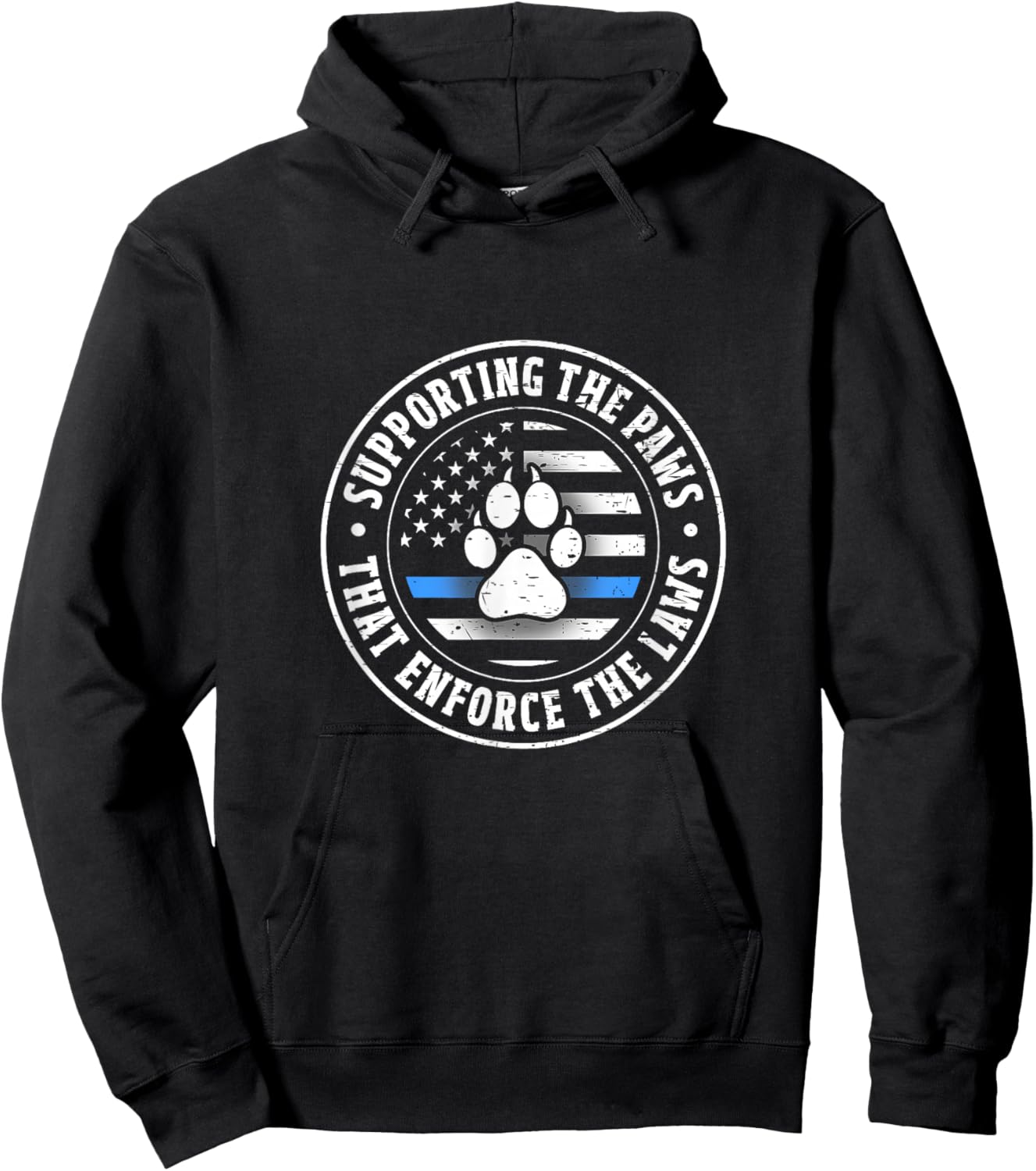 Support The Paws That Enforce The Laws - Police Puppy Fan Hoodie - Hoodie | Black