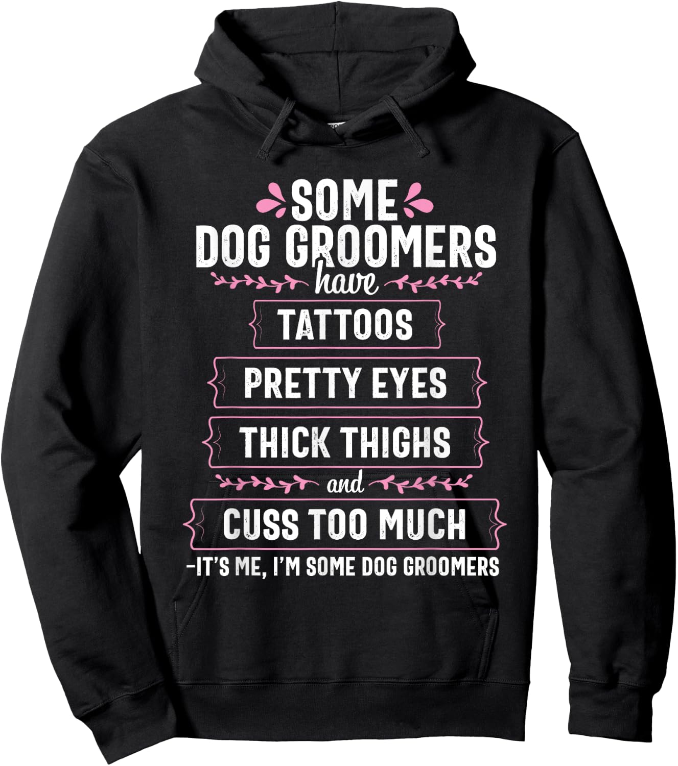 Dog Groomer Funny Thick Thighs Pet Grooming Puppy Care Gift Men Women Hoodie - Hoodie | Black