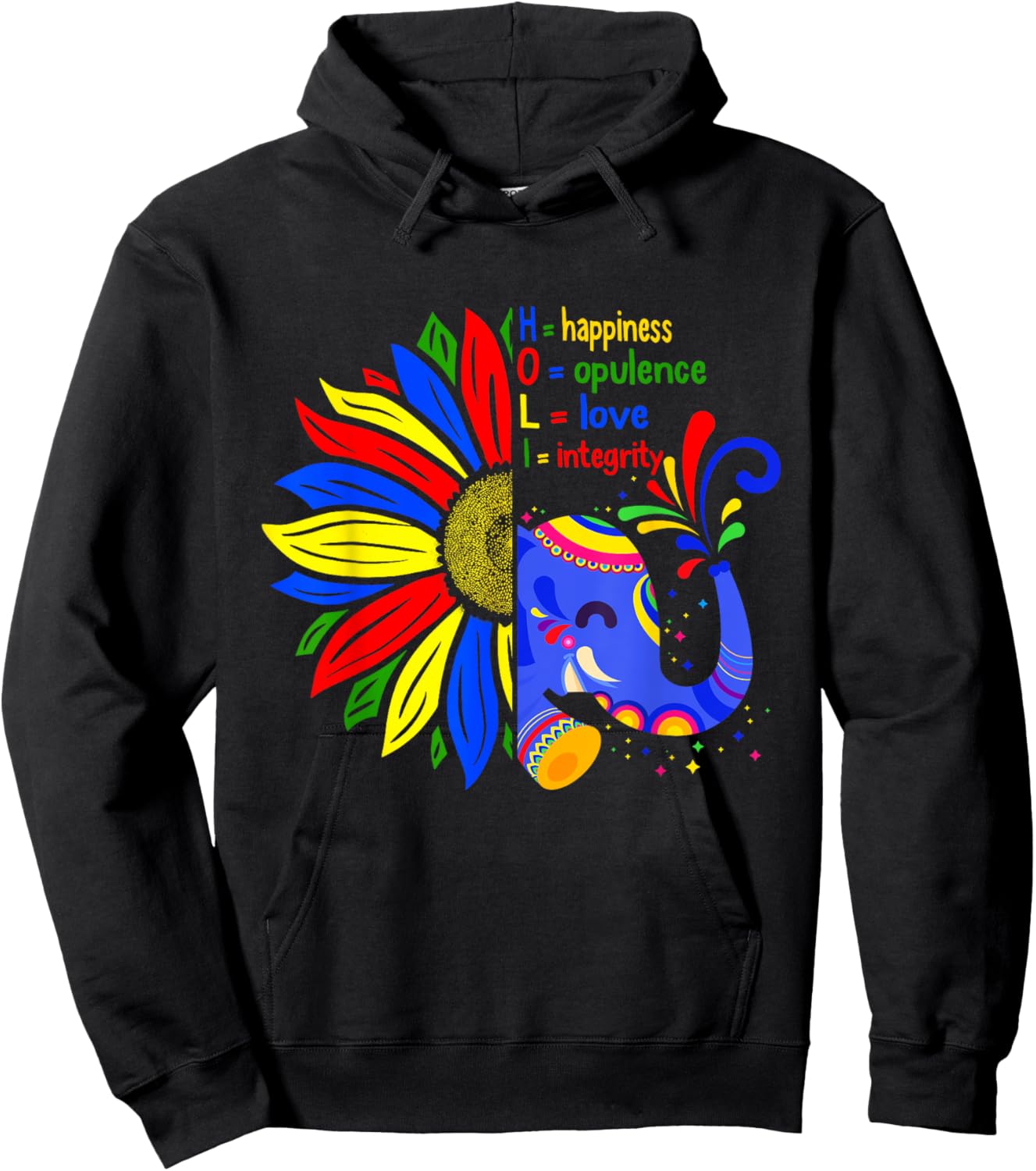Happy Holi Festival Meaningful Colors Festival, Holi Lover I Hoodie - Hoodie | Black
